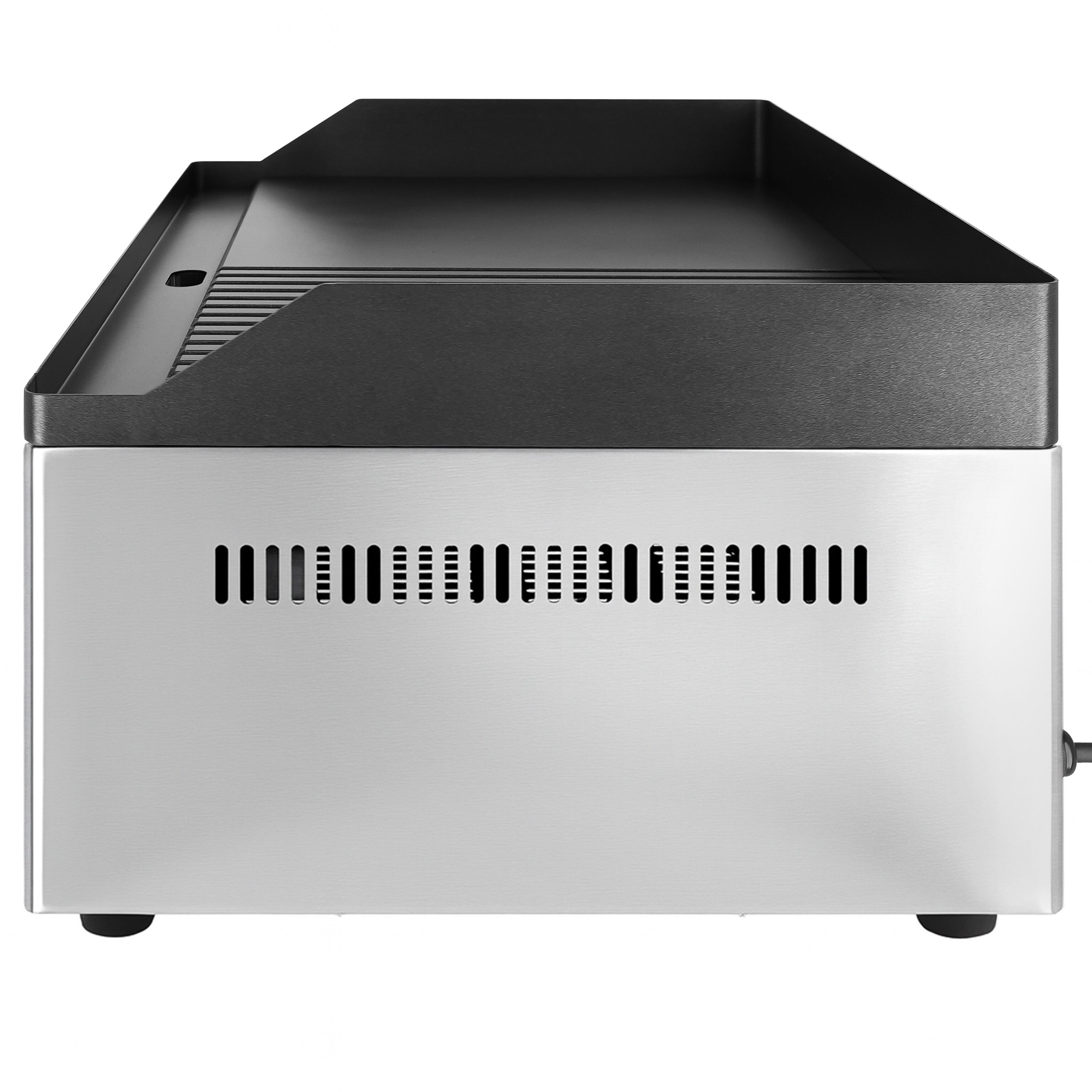 Plancha électrique - plaque acier - 2 zones - 4,40 kW - 1/2 lisse, 1/2 rainurée - Surface de cuisson : 600x335mm