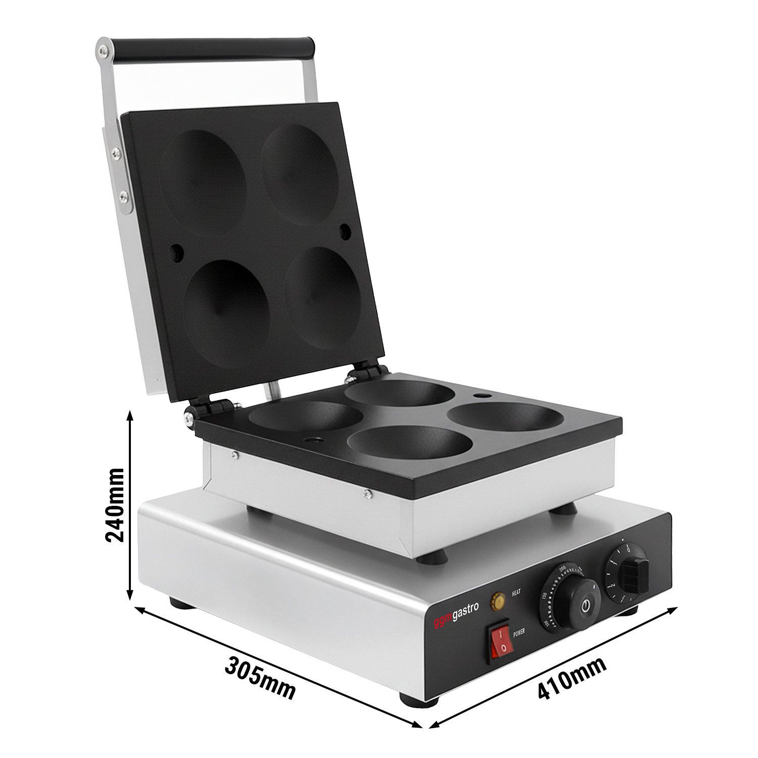Gaufrier – simple – manuel – 1,75 kW – Forme : 4 pancakes américains