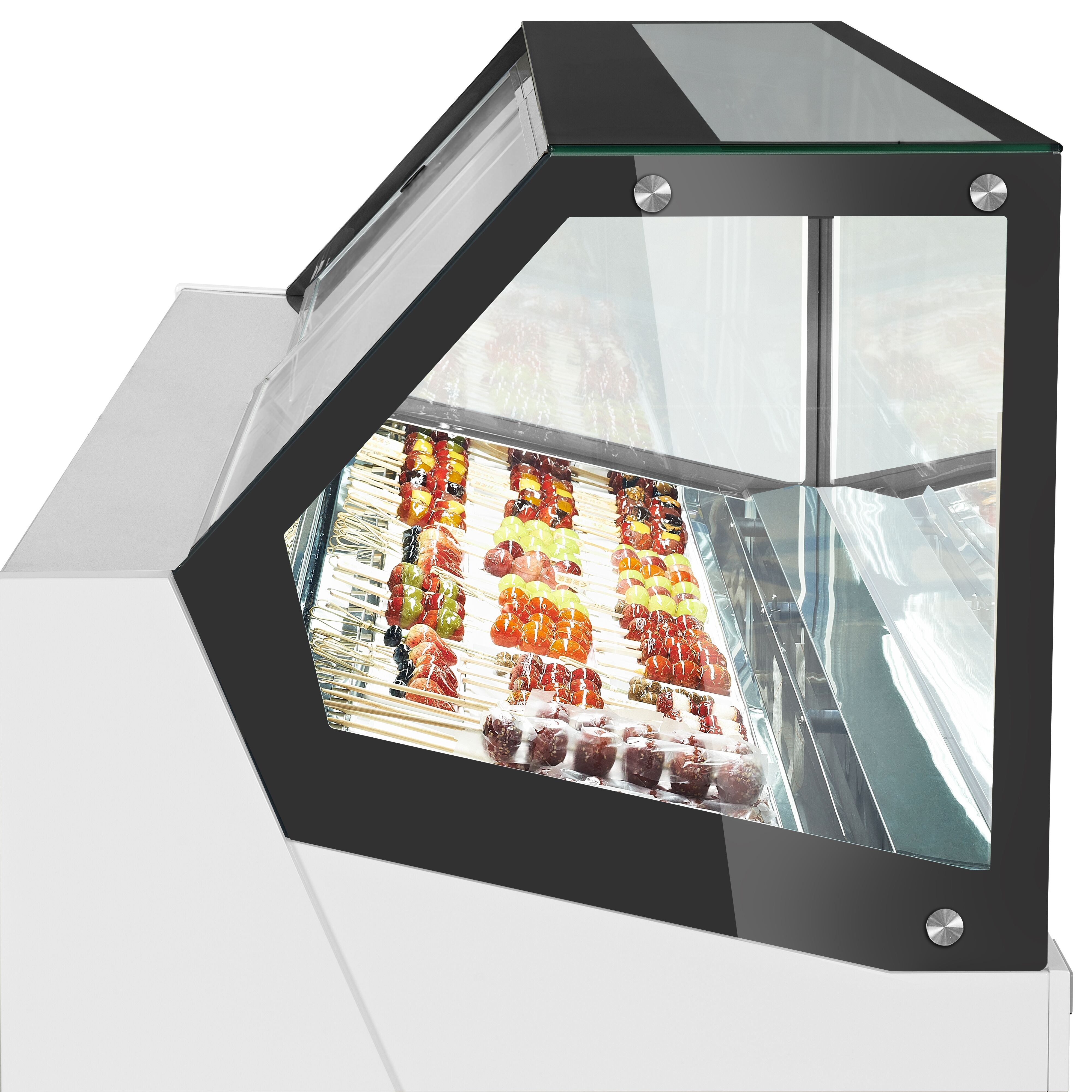 Vitrine à glace THEO – 1300 mm – refroidissement ventilé – pour 6 bacs à glace de 5 litres – Blanc