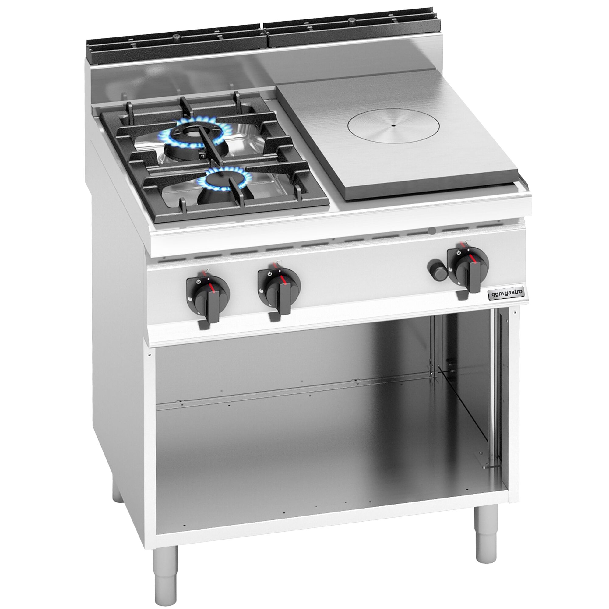 Plaque coup de feu & fourneau à gaz – 17,5 kW – 2 brûleurs