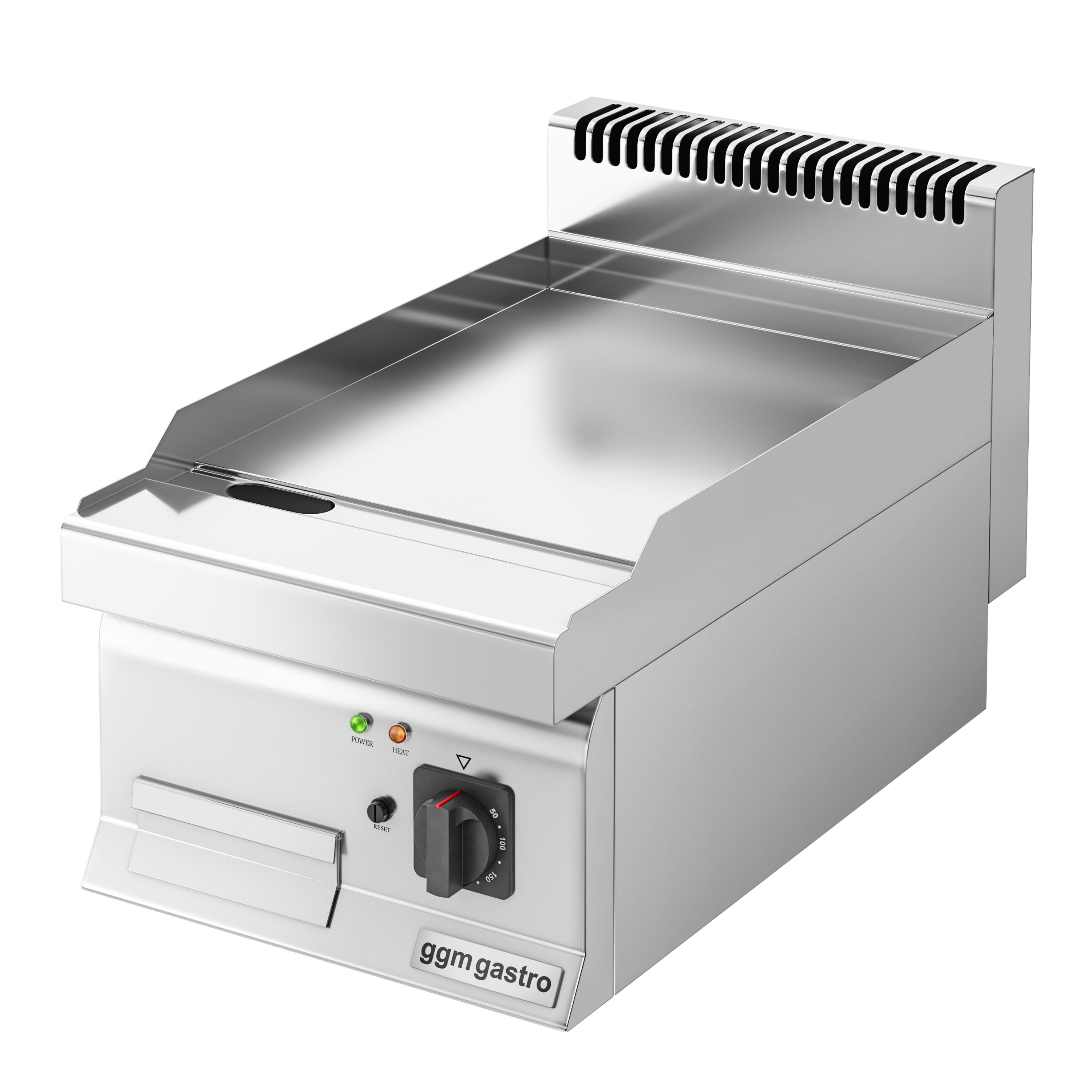 Plancha électrique - plaque acier - 3,6 kW - Lisse - Surface de cuisson : 400x700mm