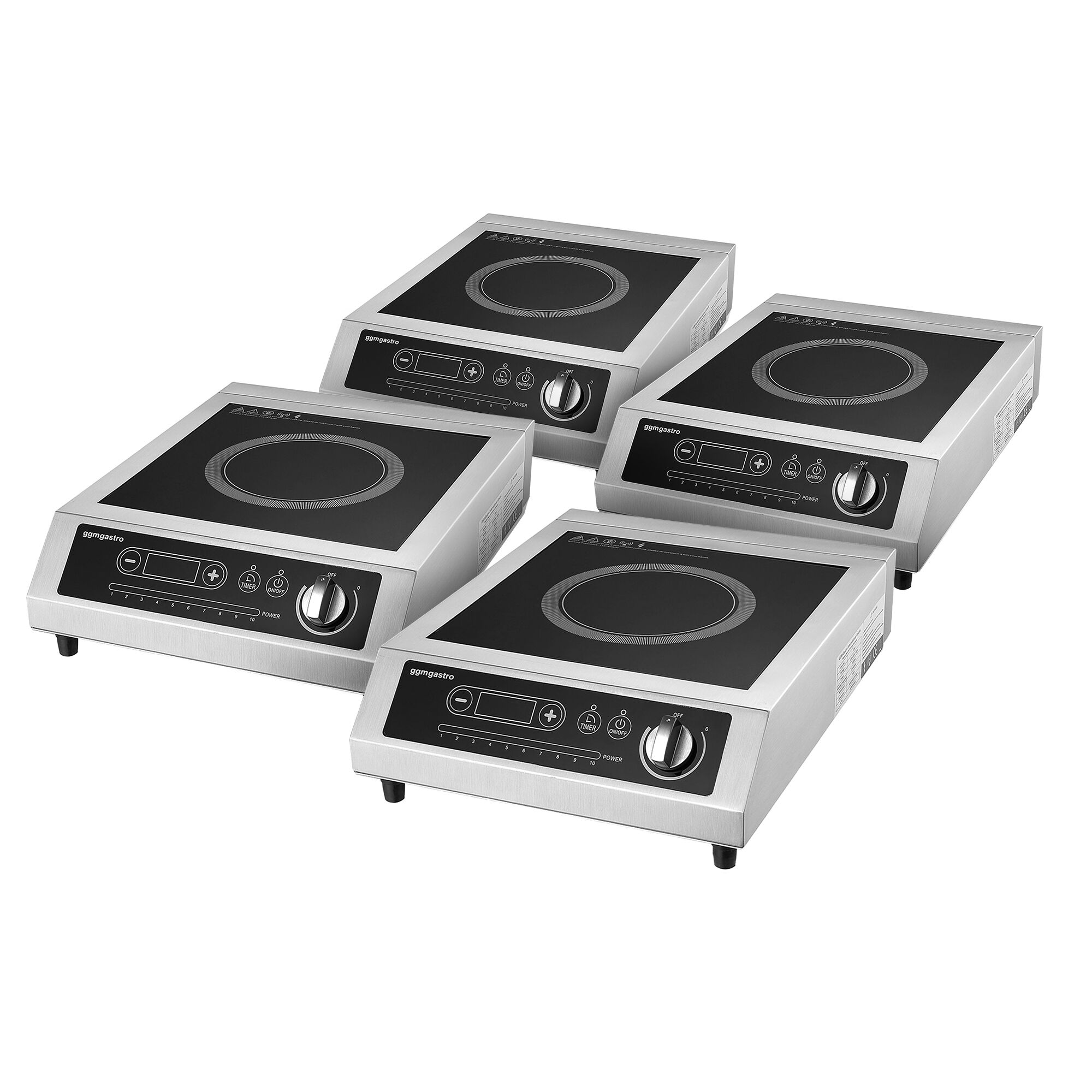 (4 pcs) Réchaud à induction à poser - 3,5kW - 1 foyer