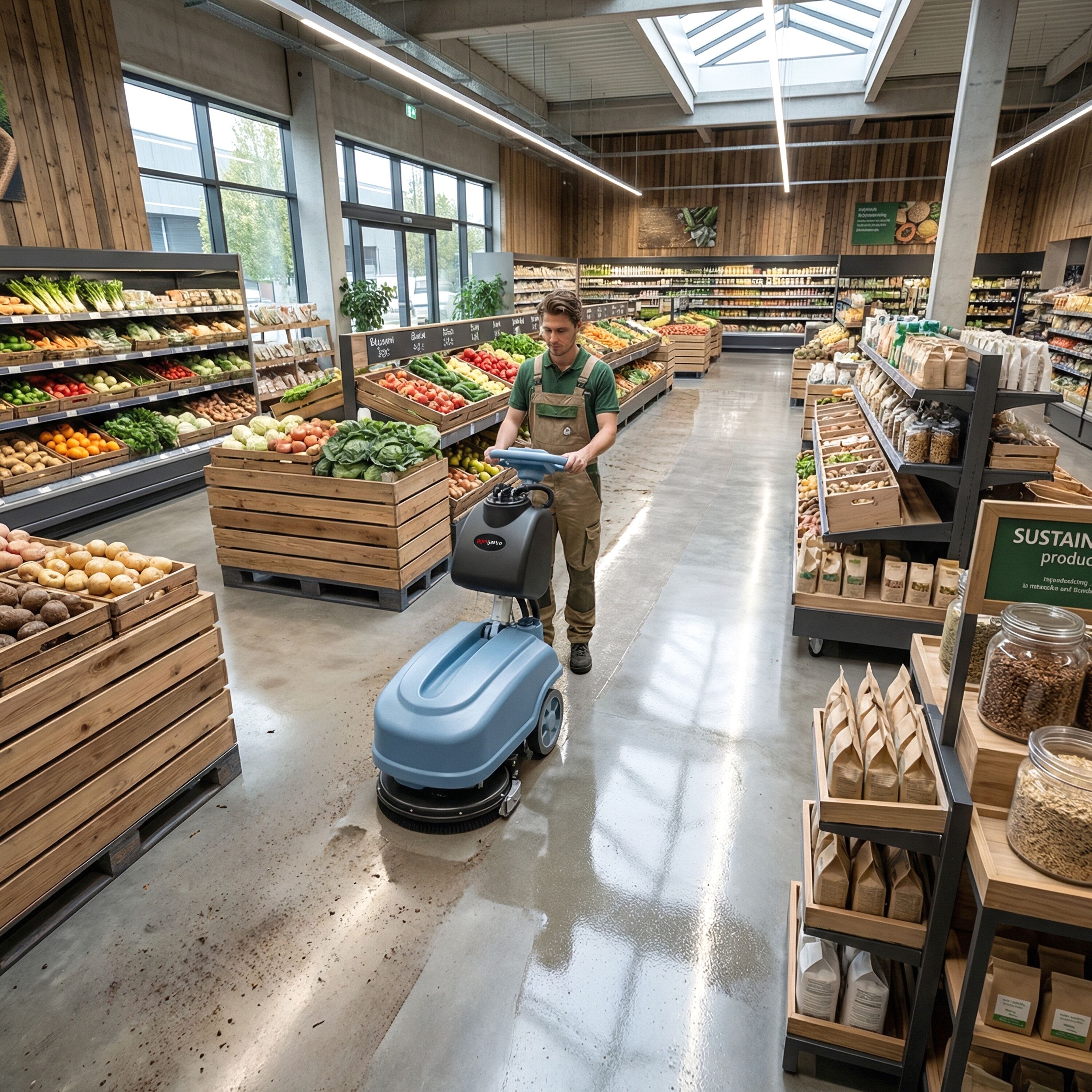 Autolaveuse aspirante – performance de travail 1 350 m²/h