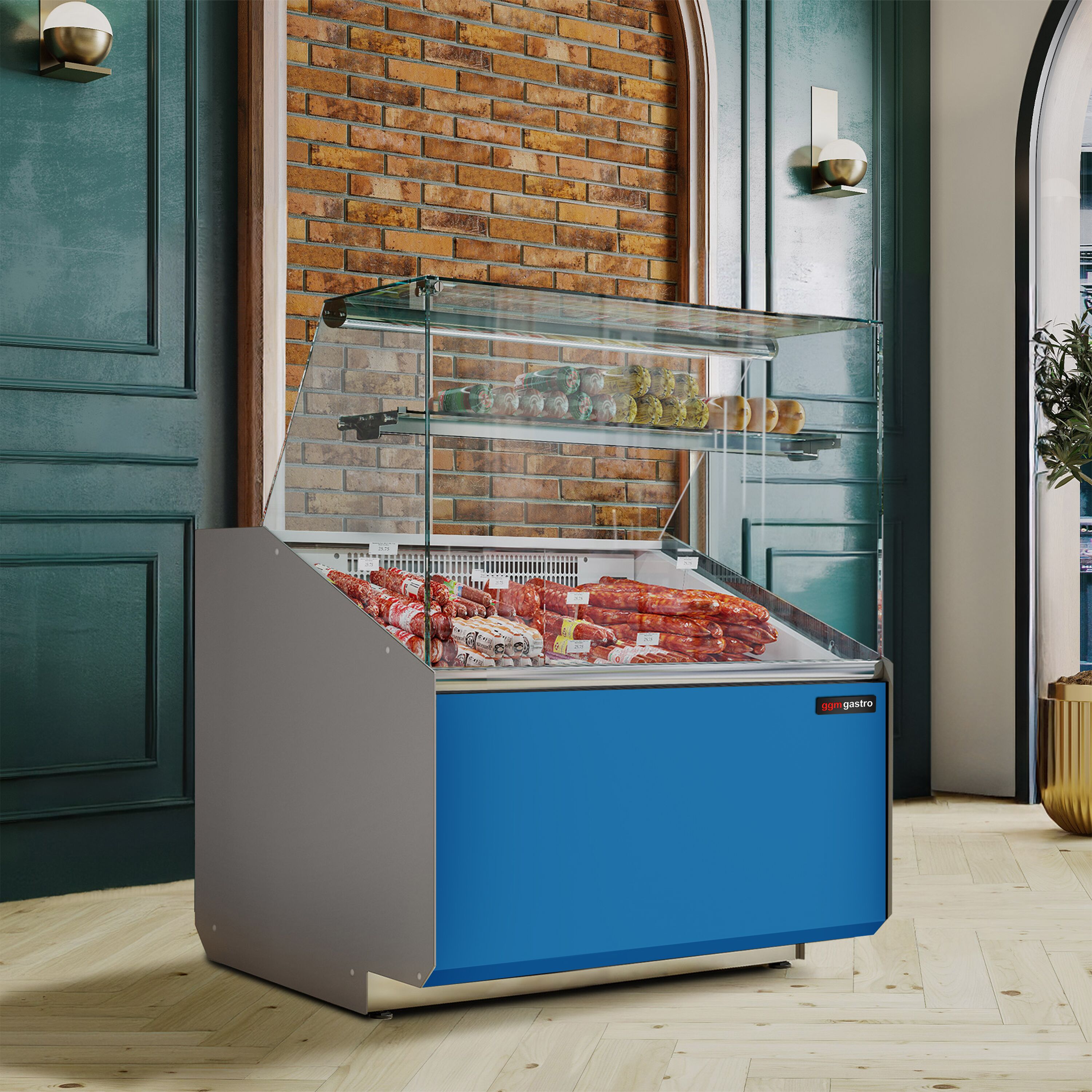 Serve Over Counter - 944mm - front panel light blue - capacity 200 litres