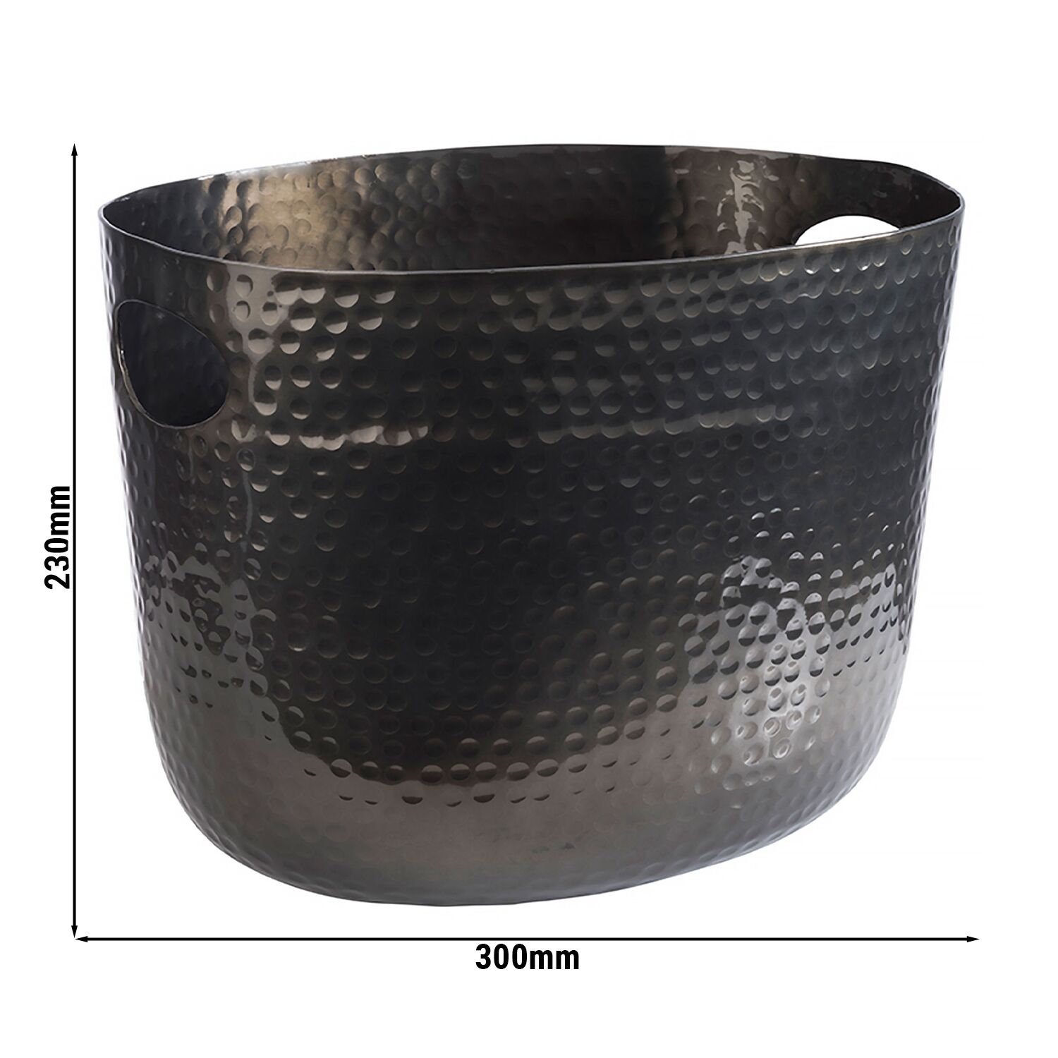 Seau à champagne - Aluminium - 7 litres - extérieur Ø300mm - Hauteur:230mm - Noir - avec poignées