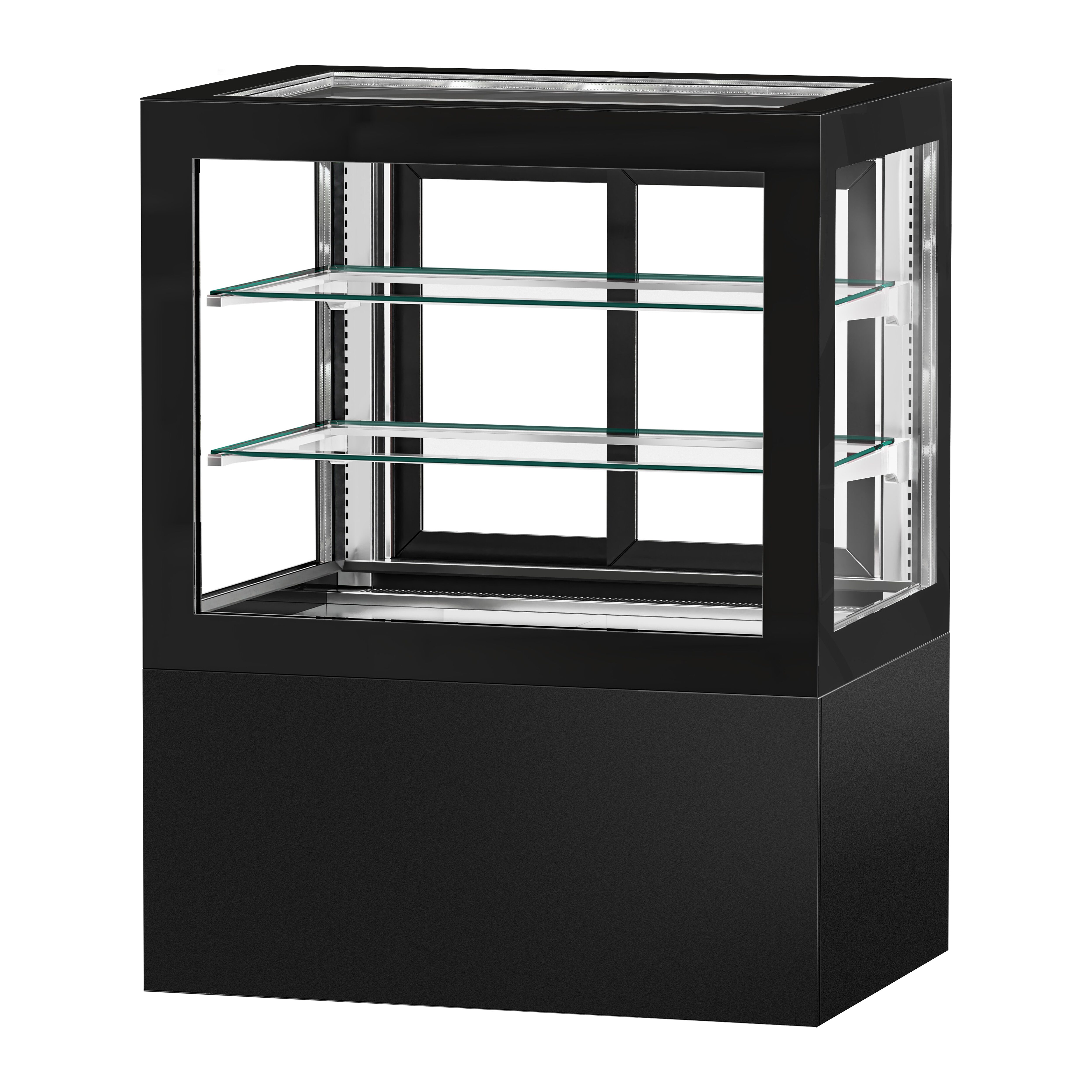 Vitrine à pâtisserie réfrigérée - 470L - 1010mm - Double vitrage - portes coulissantes vitrées arrière - pour pâtisseries - Noir
