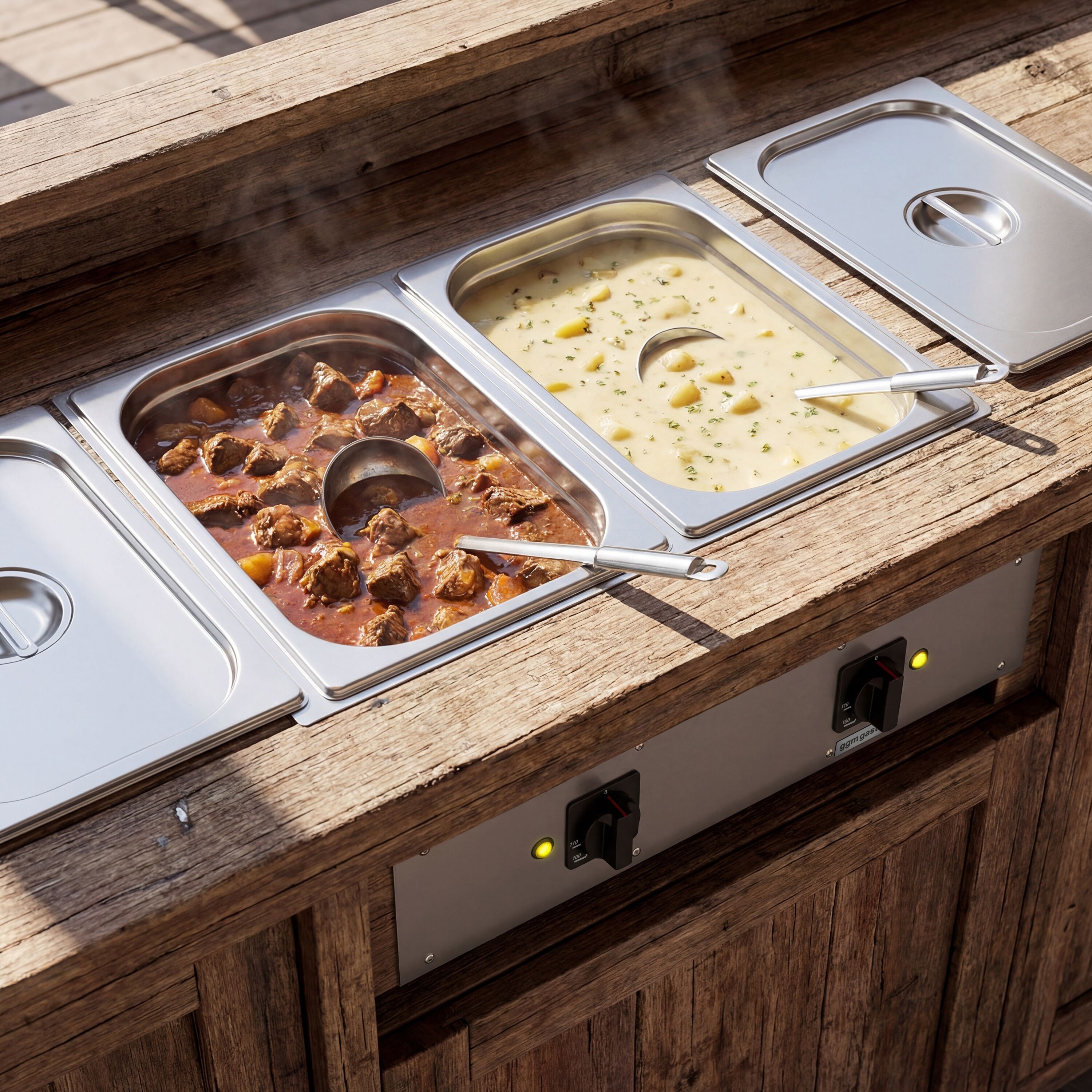 Bain-marie électrique encastrable - 3 kW - 2x GN 1/1