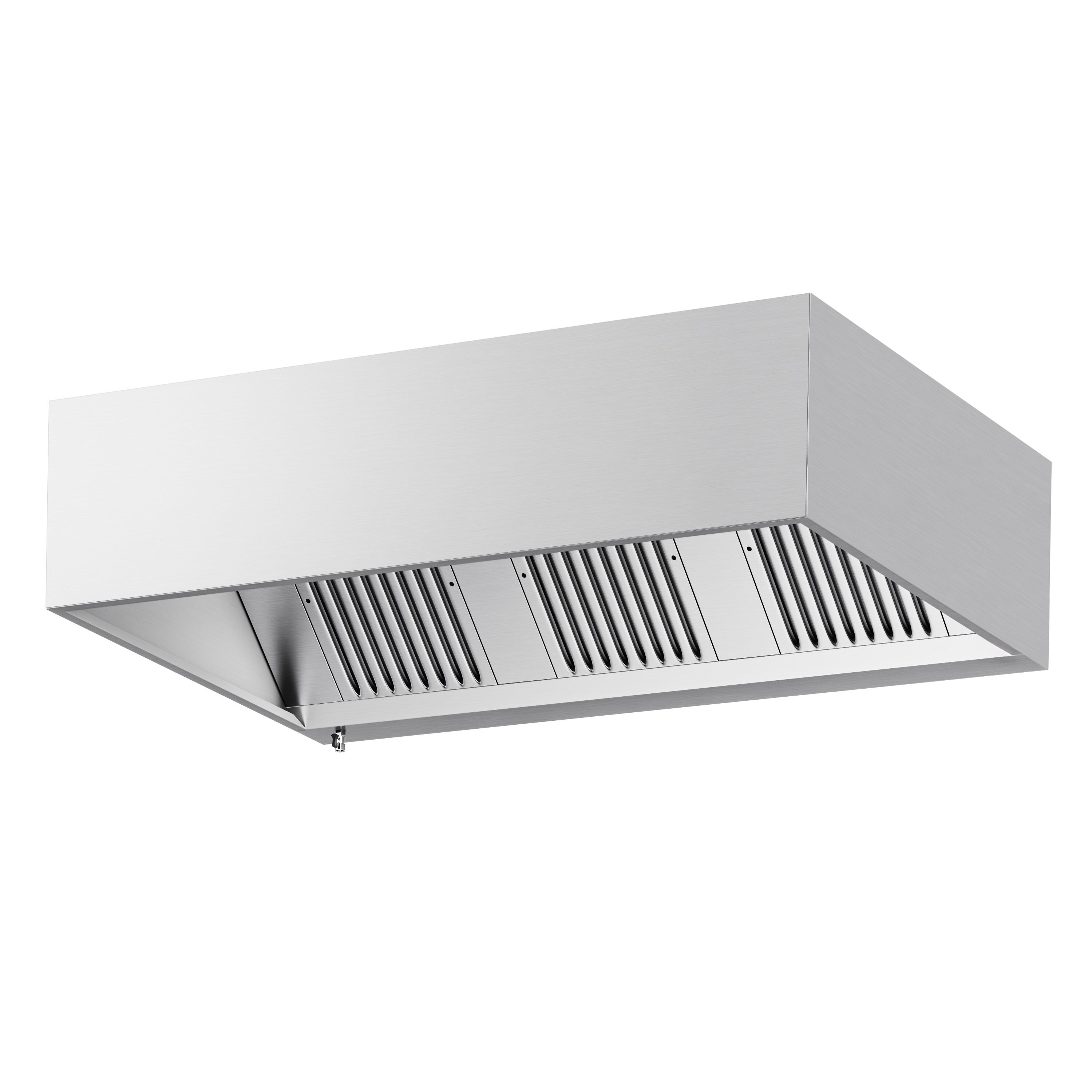 Hotte à adosser professionnelle - Profondeur 1100 - 1800mm - sans moteur - avec filtres et éclairage
