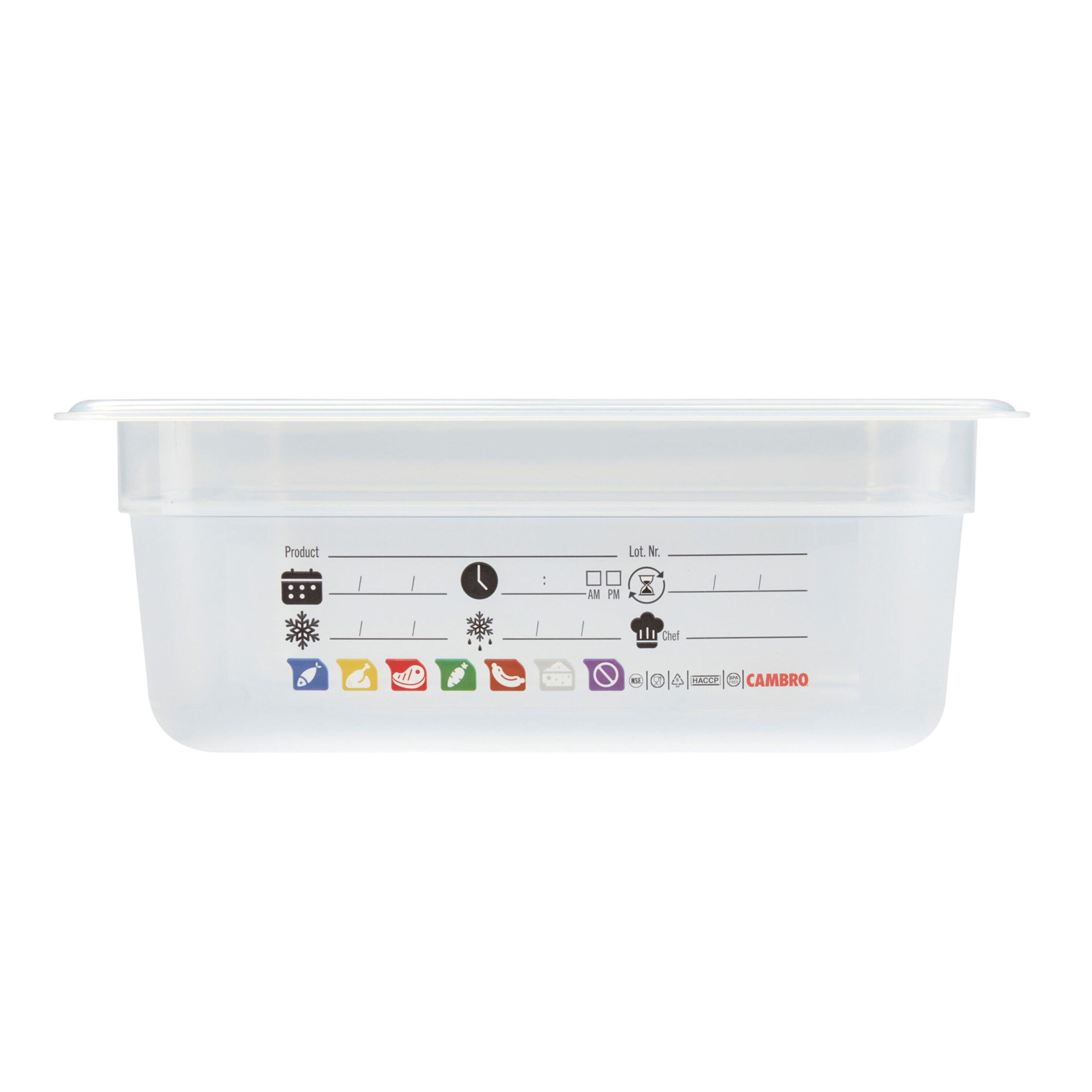 (6 pièces) CAMBRO | SafeTrak - Récipients en polypropylène GN 1/2 - laiteux - Hauteur : 100mm