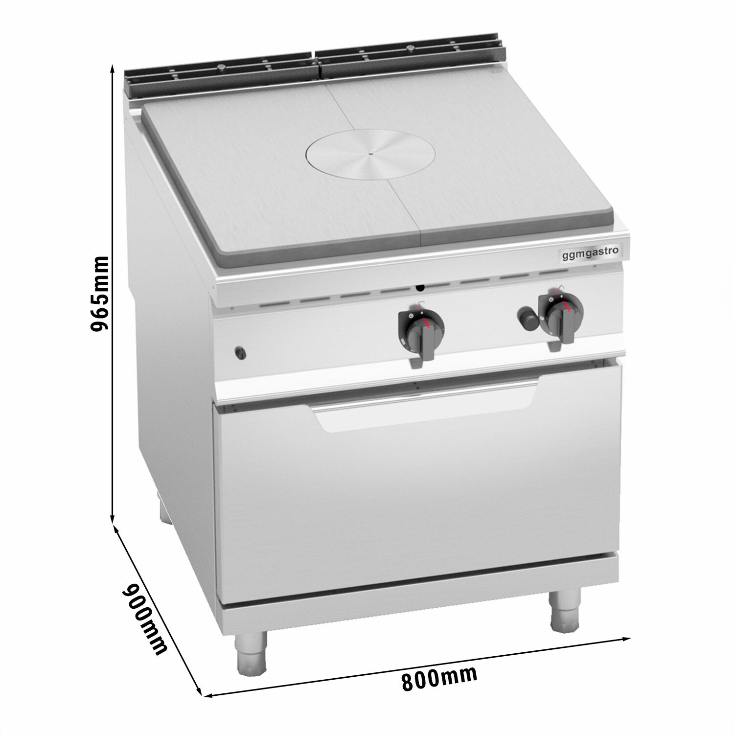 Fourneau à plaque coup de feu gaz - 20,8kW - incl. four de cuisson Gaz Statique - 7,8kW