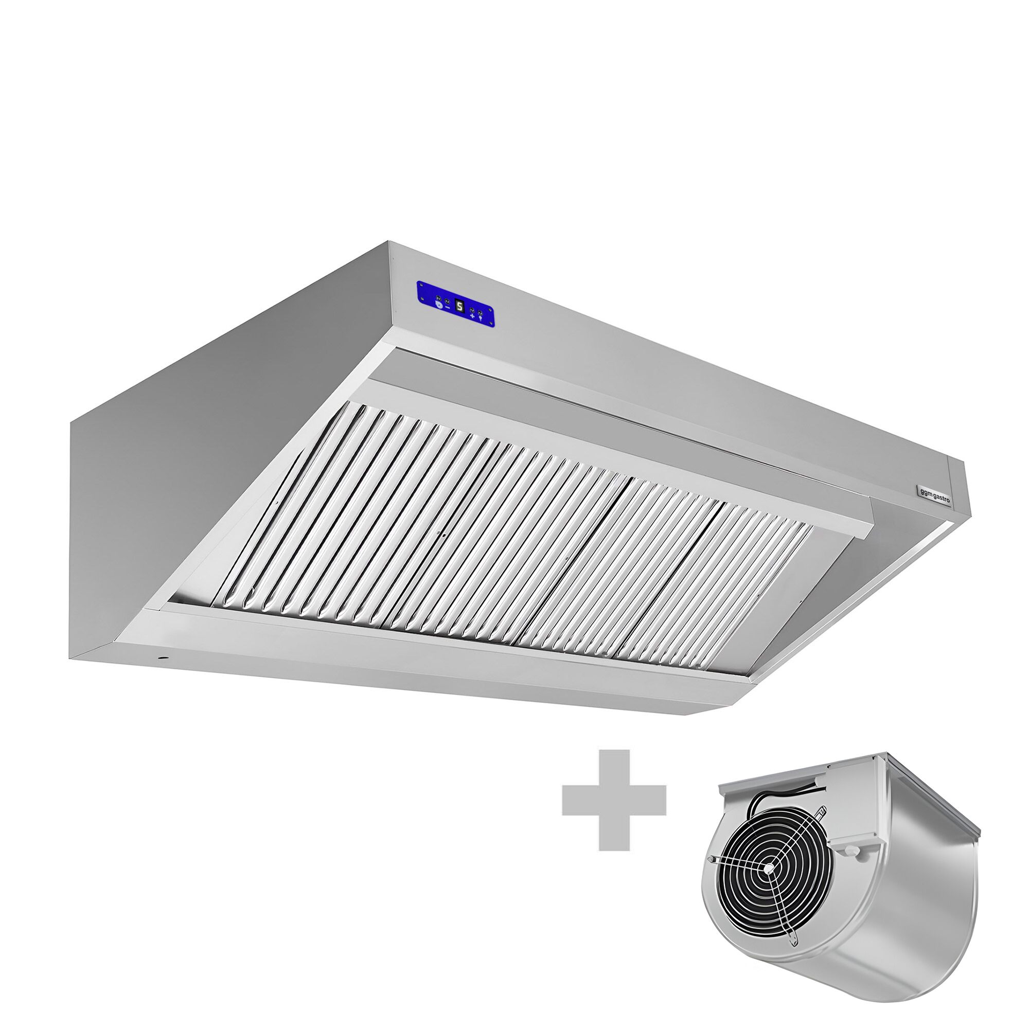 Hotte murale avec moteur - 2000 mm - Régulateur, filtre et lampe