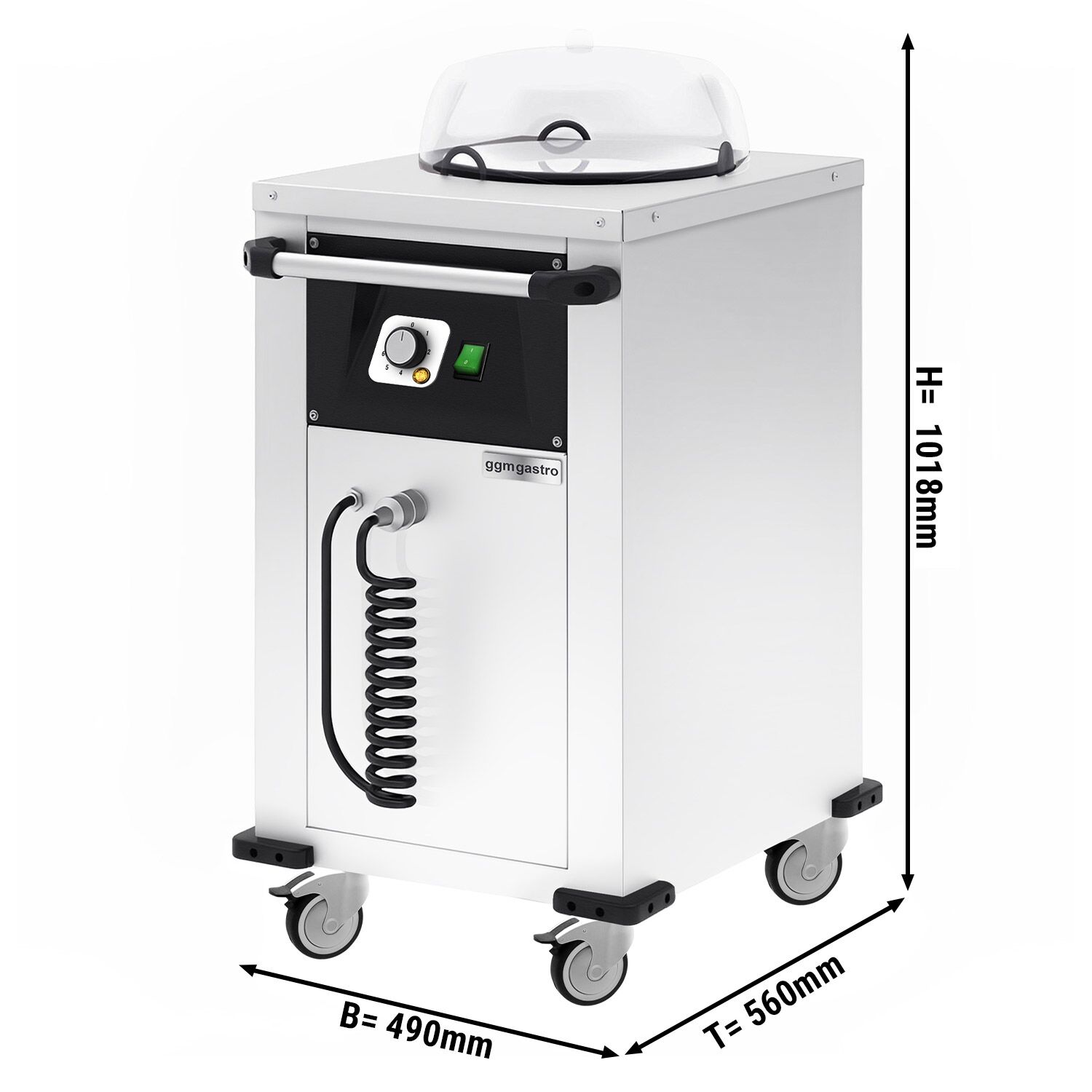 Tallriksvärmare - med värme - 1,0 kW - med hjul - 50 tallrikar - Ø 240–290 mm