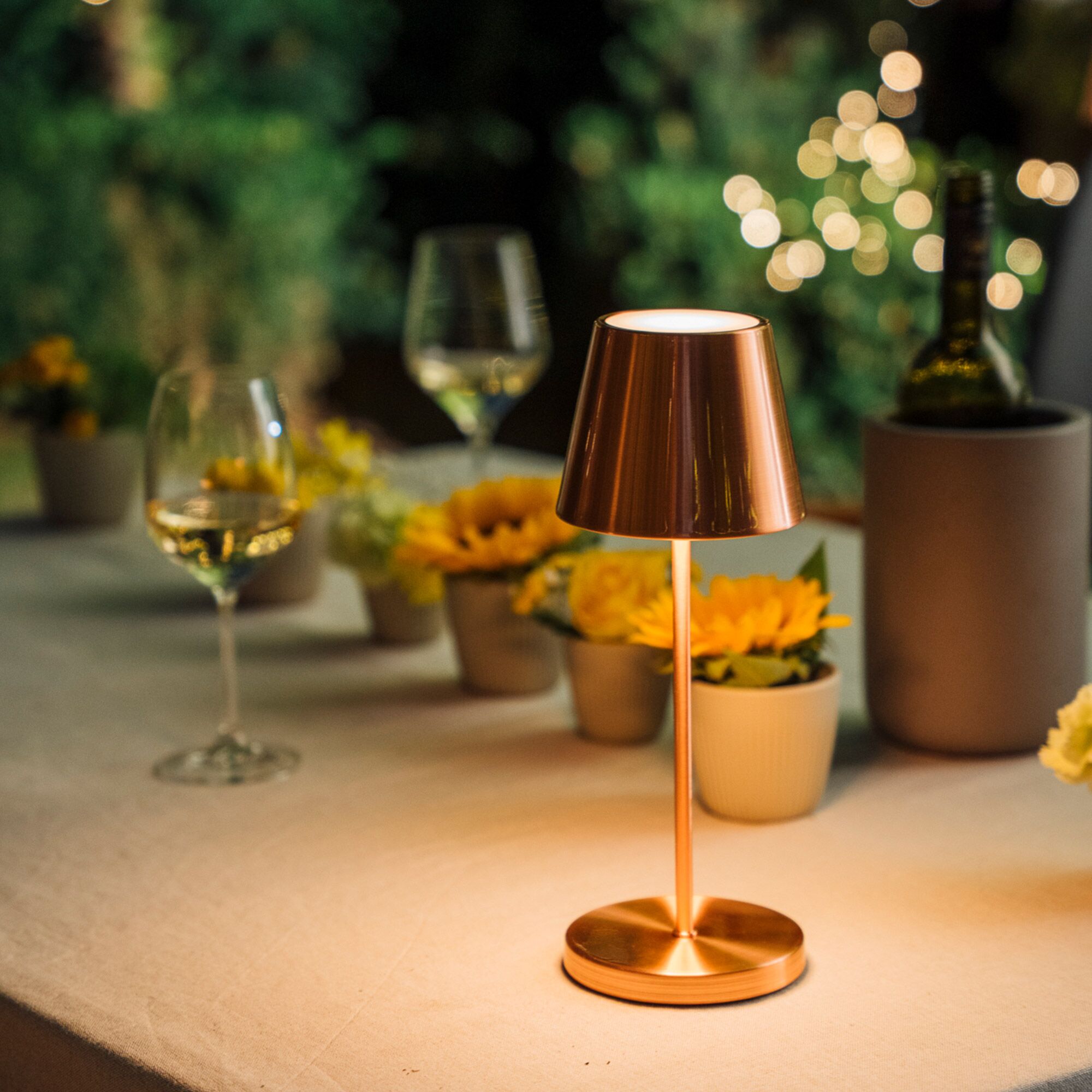 (4 pièces) Lampe de table – MERLE – dimmable en 3 niveaux – Ø 110 mm – Rouille