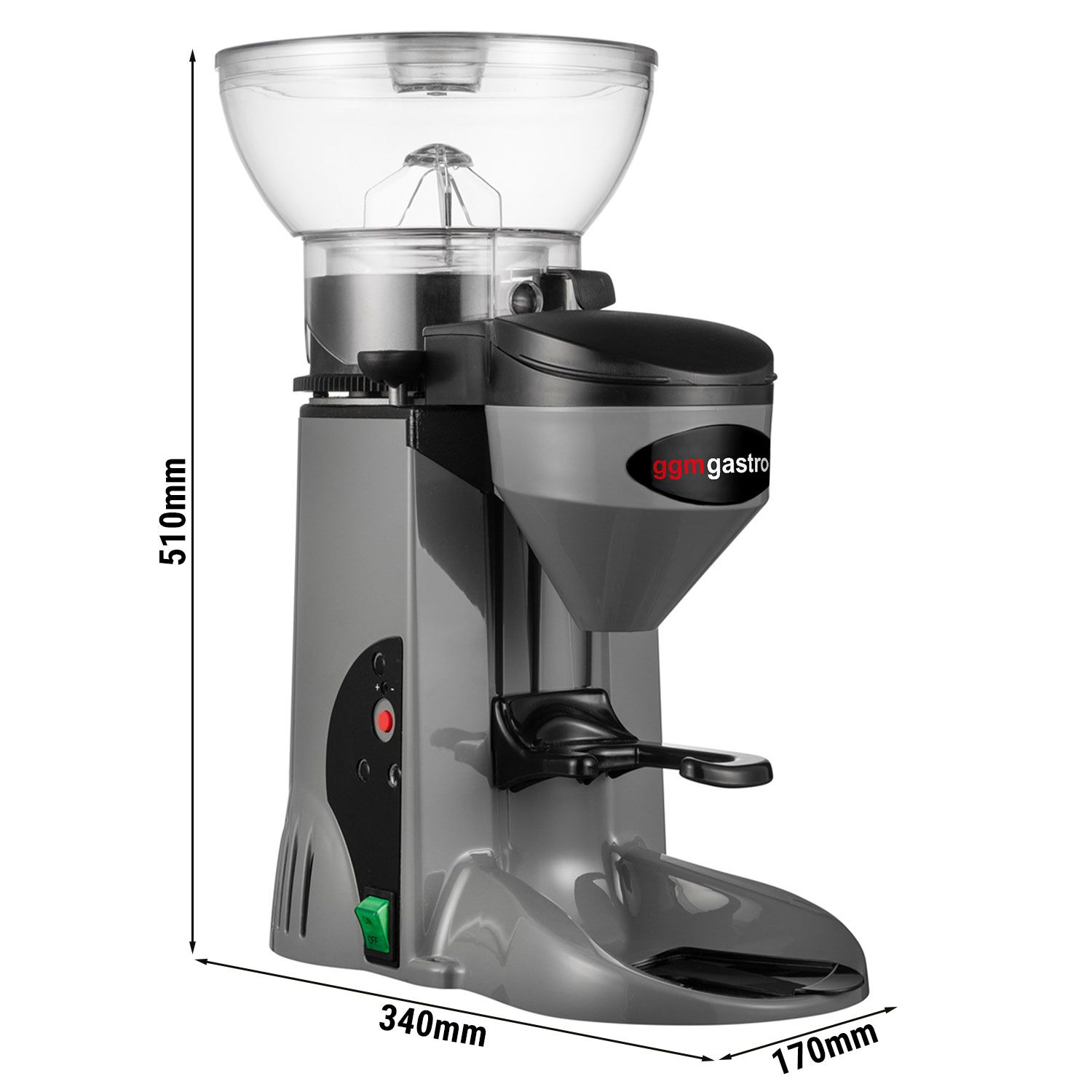 Moulin à café - 1 kg - 77 dB - avec distribution directe - Gris