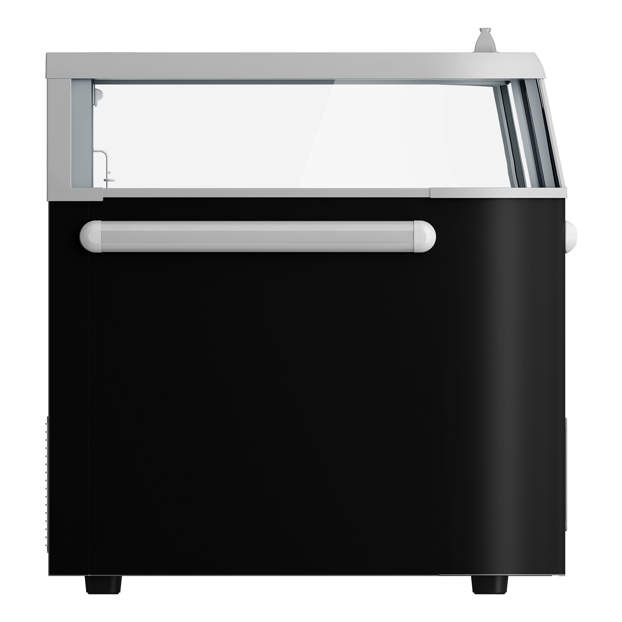Îlot de congélation pour supermarché - Module de tête - 1850x850mm - 523 L - Couvercles coulissants en verre - Noir
