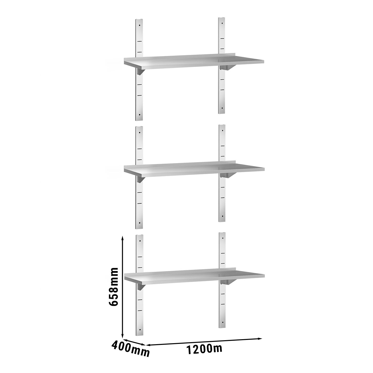 Étagère murale PREMIUM - 1200 x 400 mm - avec 3 niveaux