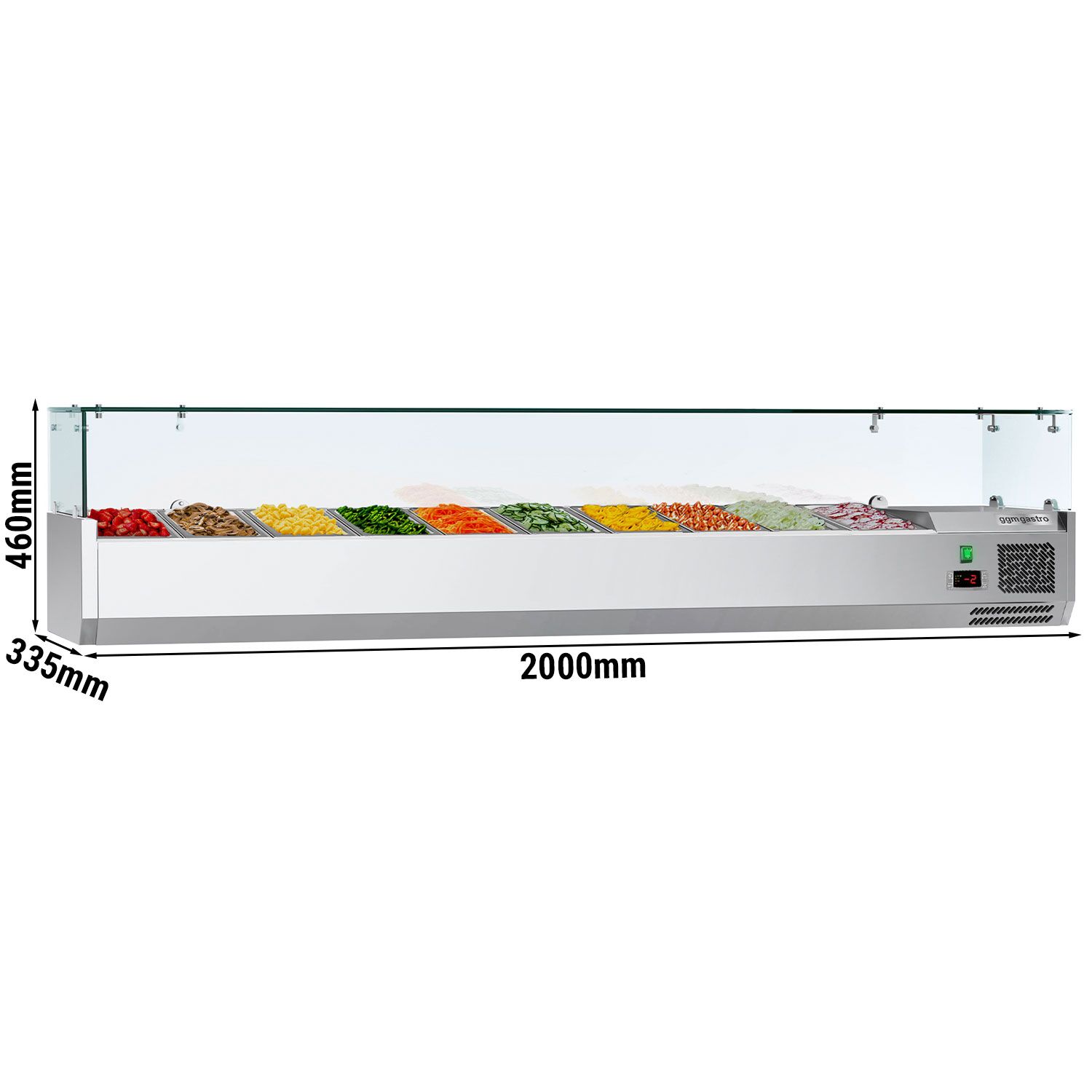 Vitrine Réfrigérée à Ingrédients ECO - 2000x335mm - 10x GN 1/4