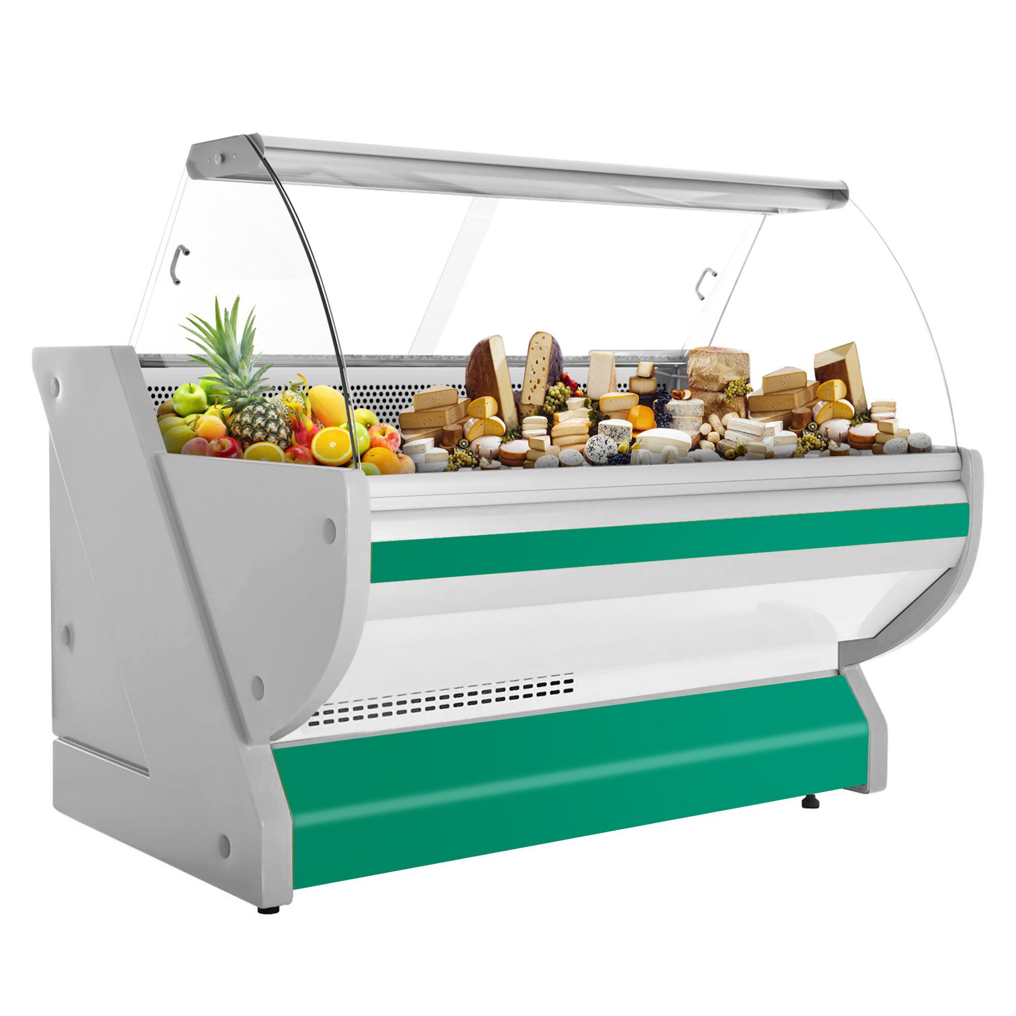 Serve Over Counter - 1725x1150mm - granite worktop - green front - capacity 340 litres - with lighting