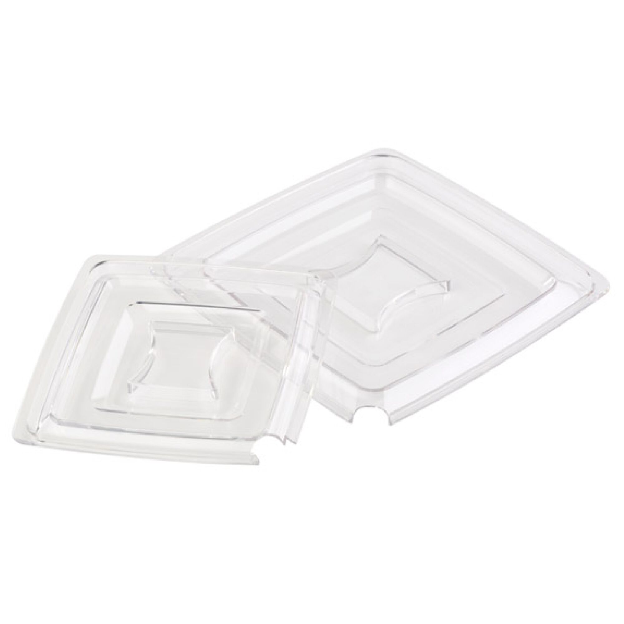 (6 pcs) Couvercle - PURE - Avec encoche pour cuillère - Acrylique - 255x255mm - pour 83408#6, 83469#6, 85261#6 & 85267#6 - Transparent | Lot de 6 couvercles
