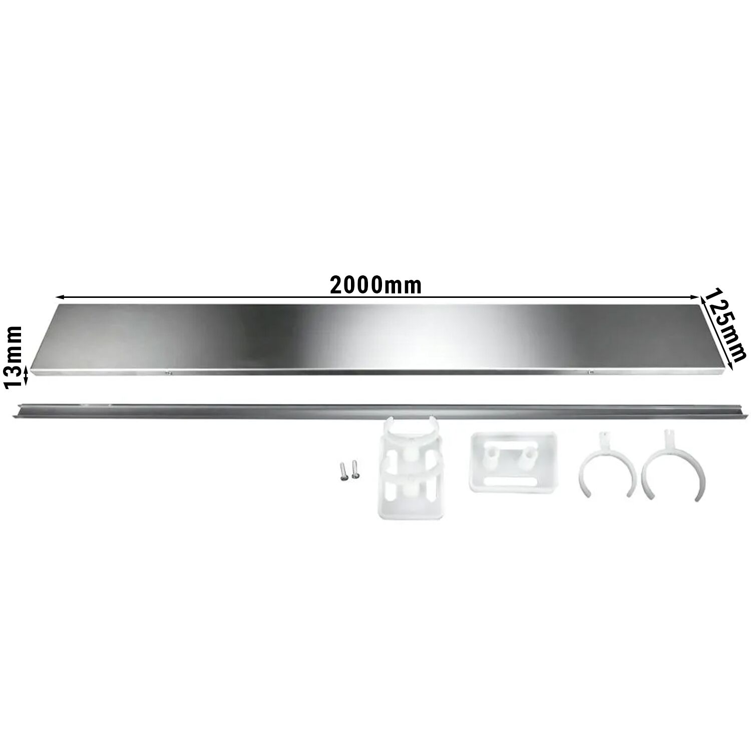 Socle en inox – longueur : 2000 mm