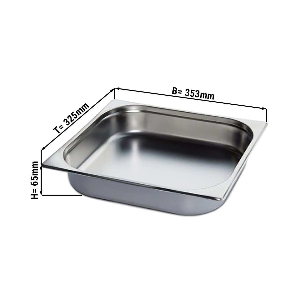 Bac GN 2/3 en inox – Hauteur : 65 mm