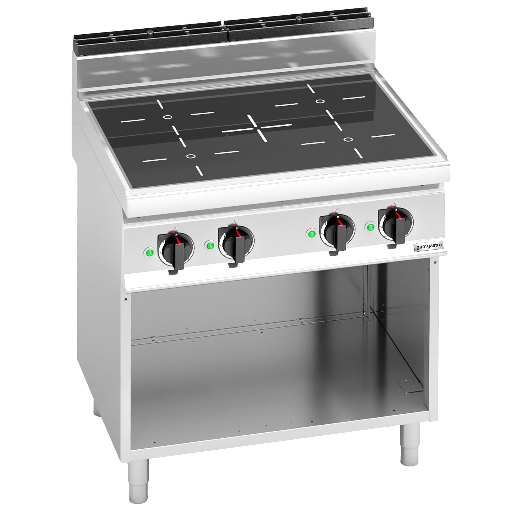 Fourneau à induction - 14kW - 4 foyers - sur placard ouvert
