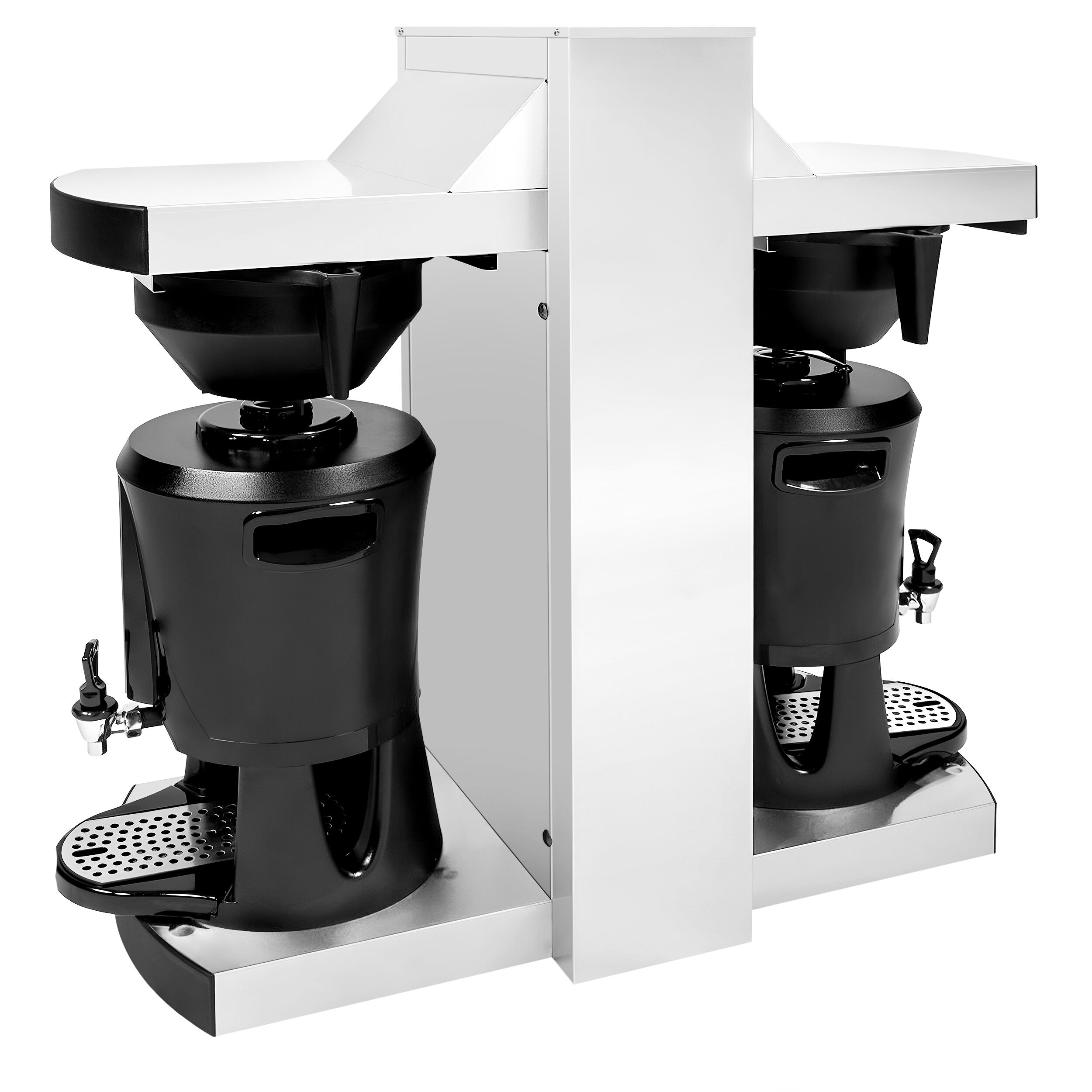 Commercial Bulk Coffee Brewer - 2x 5.0L - 9 kW - with direct water connection & hot water tap - incl. 2 thermal containers