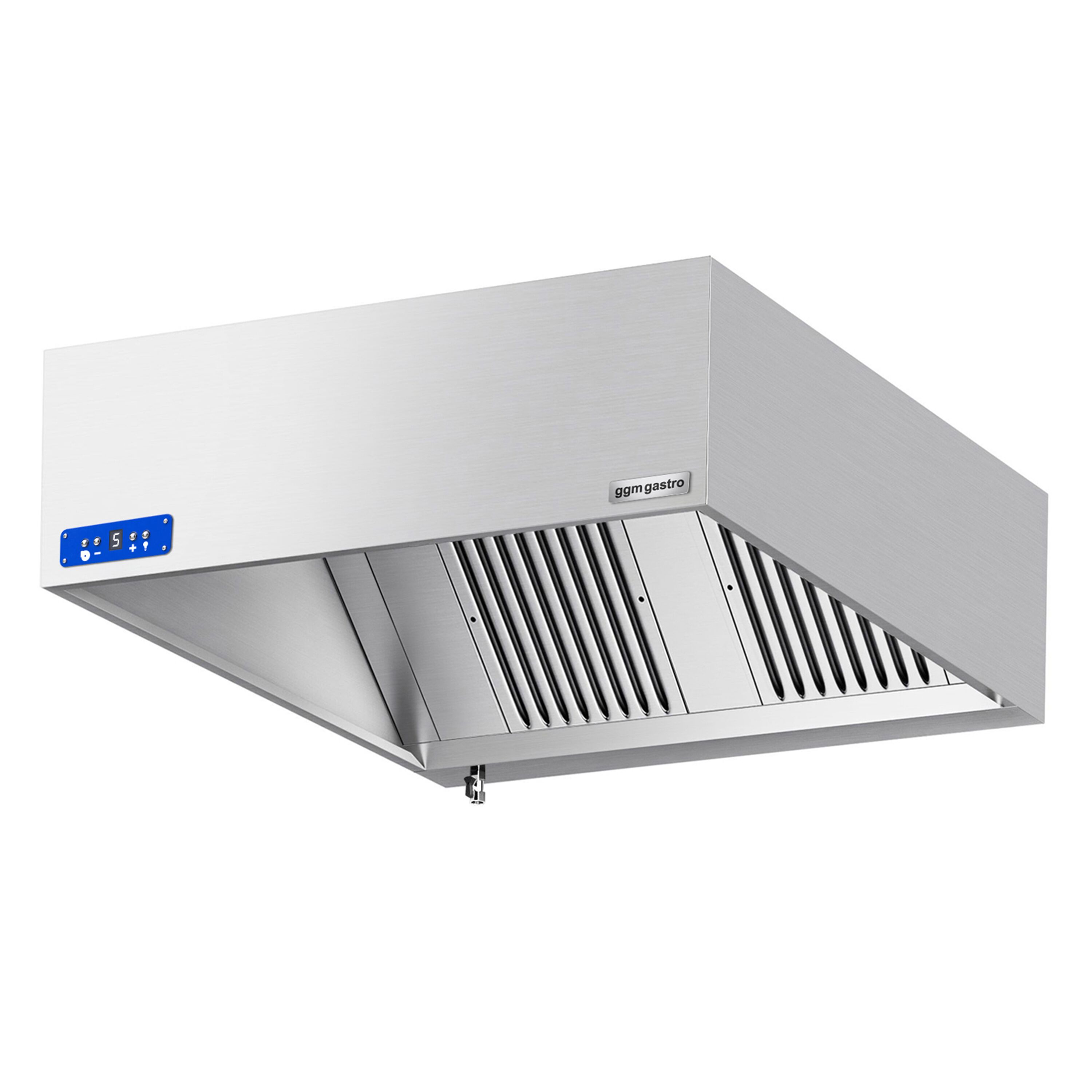 Commercial Wall-Mounted Extractor Hood with Motor - 1200mm - with Speed Controller, Baffle Filters & Lighting