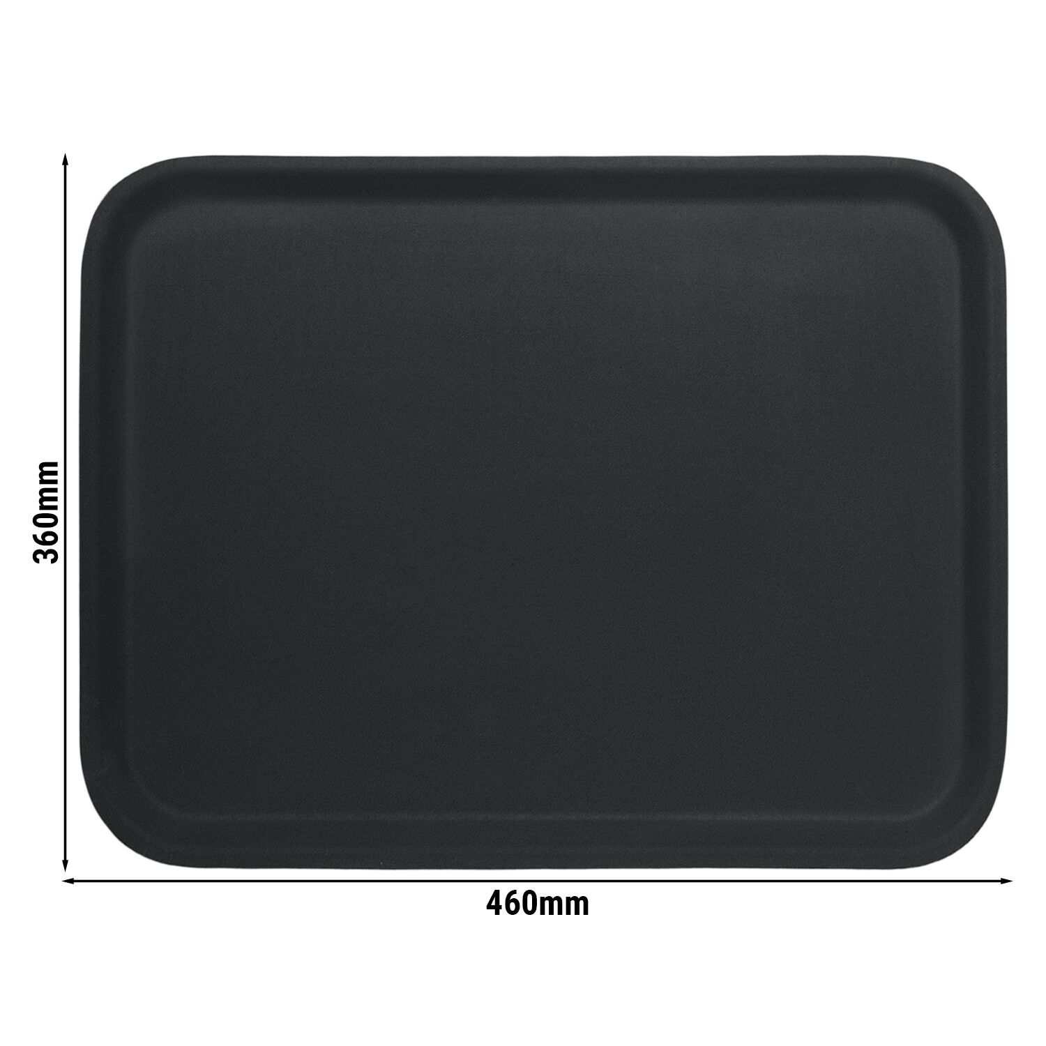 (12 pieces) CAMBRO | KORFU - Laminated tray - rectangular - 360x460mm - with non-slip rubber surface - black on grey