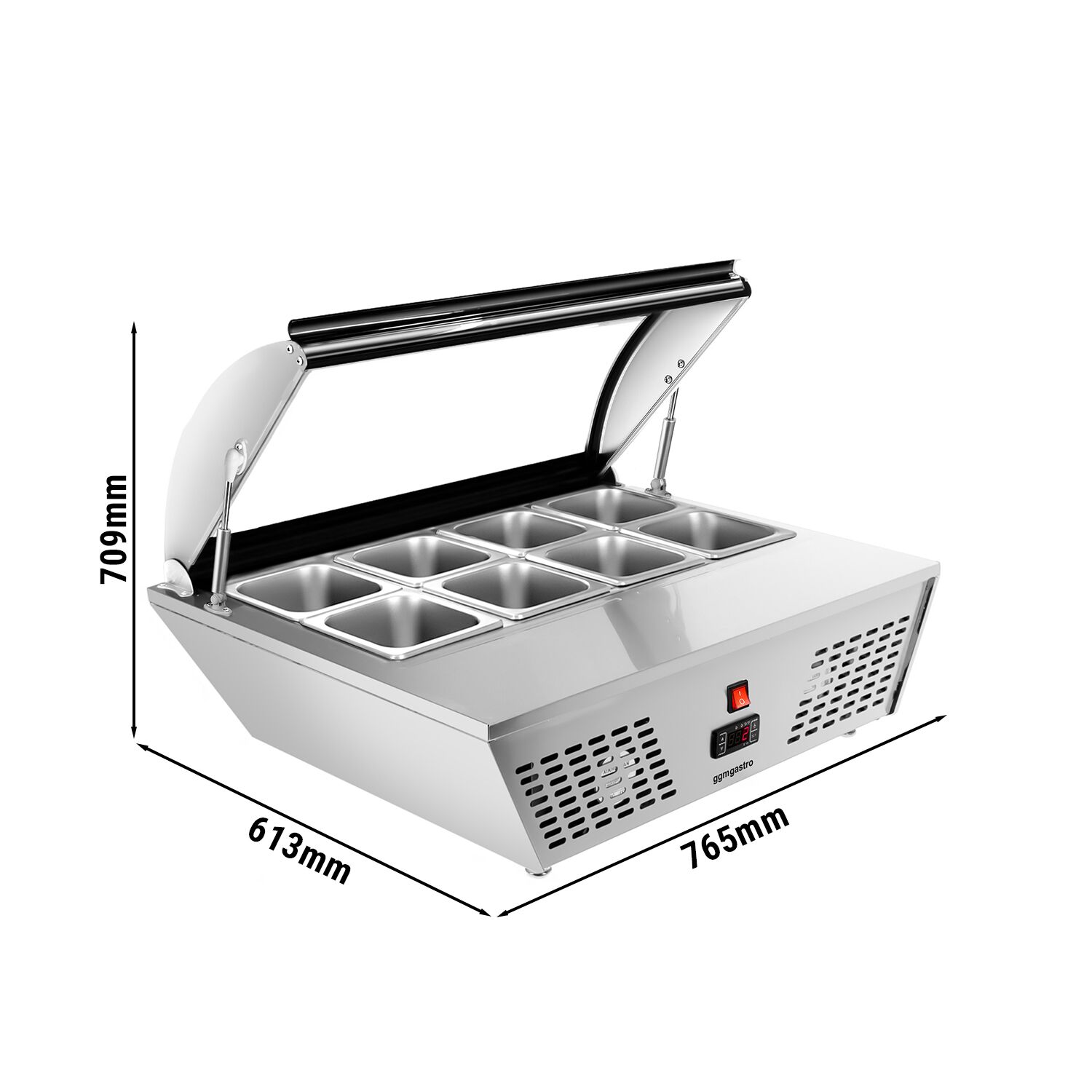 Vitrine réfrigérée de table - 67L - 765mm - pour 8x GN 1/6 ou 4x GN 1/3
