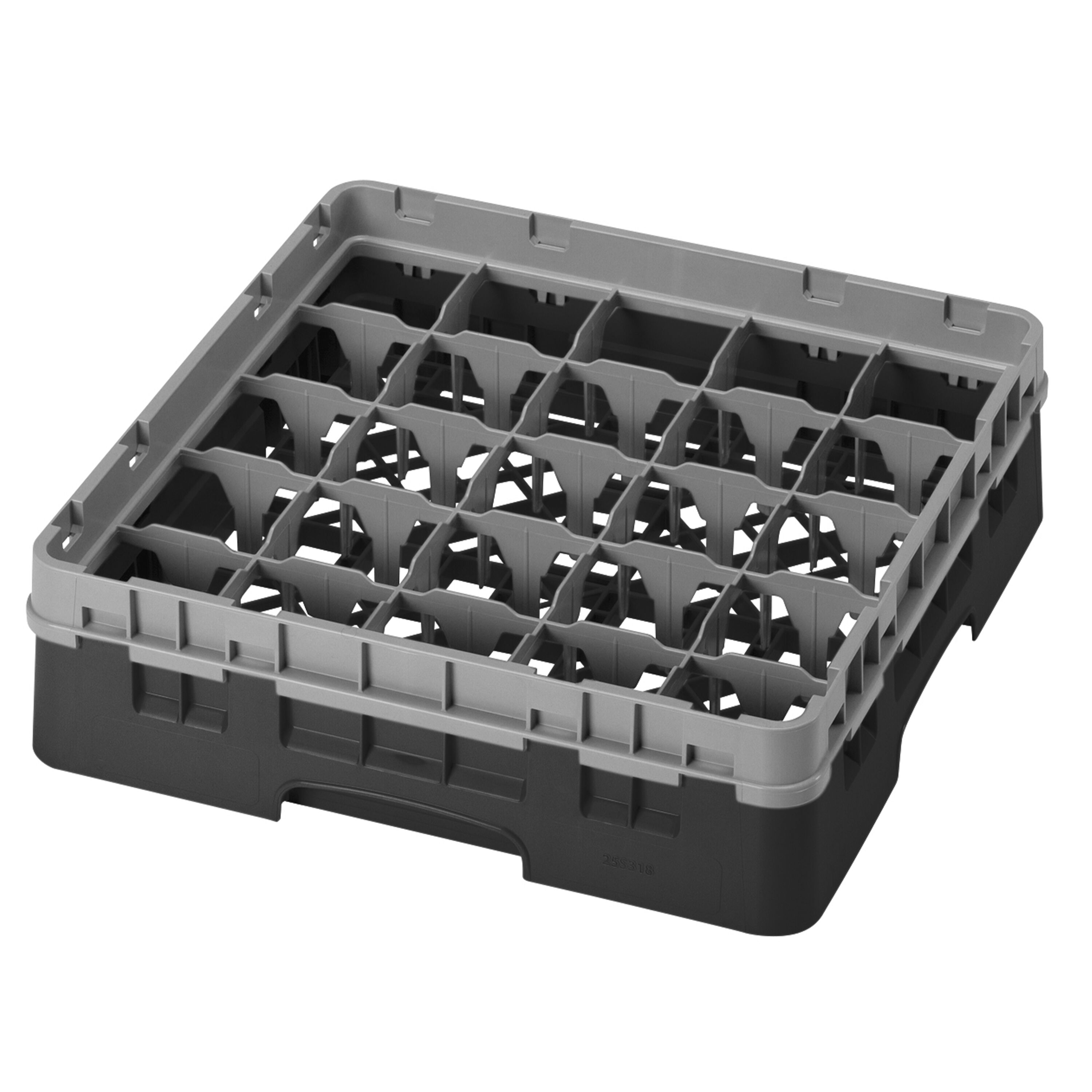 CAMBRO | CAMRACK® - Glazenwasmand 1/1 - 25 vakken - met 1 verlengstuk - 500x500mm - Zwart