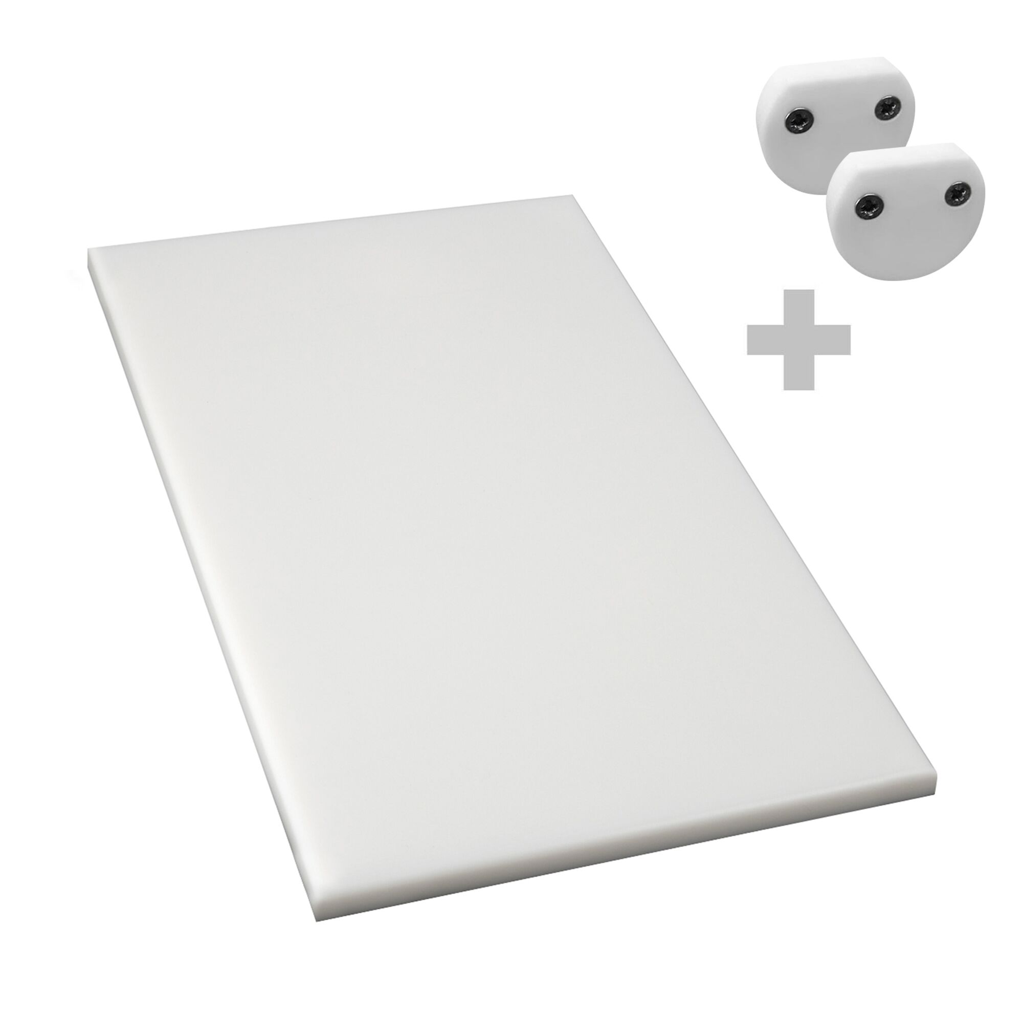 Planche à découper antidérapante avec butées – 250 × 400 mm – conforme HACCP – Blanc