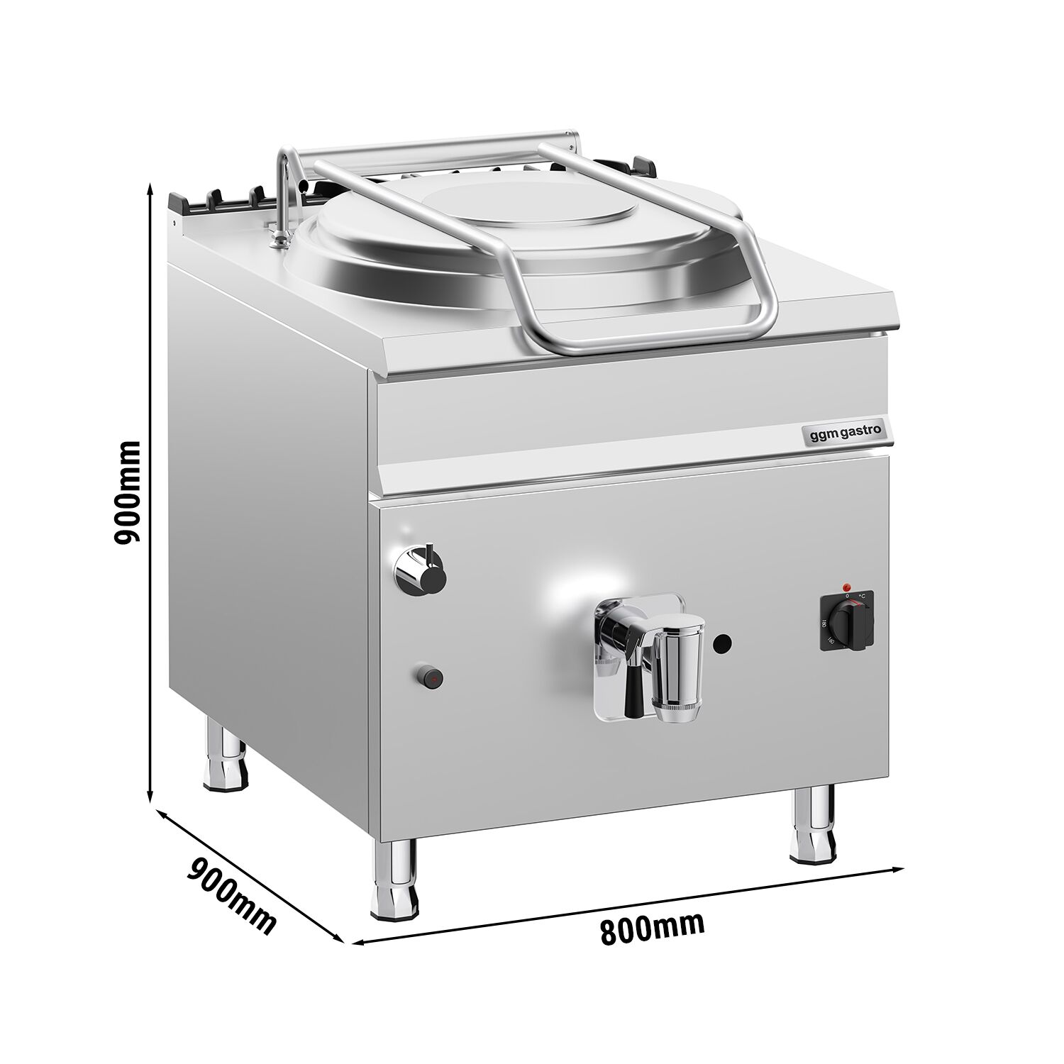 Marmite de Cuisson à Gaz - 150 Litres - 20 kW - Chauffage Indirect - avec Raccordement à l’Eau