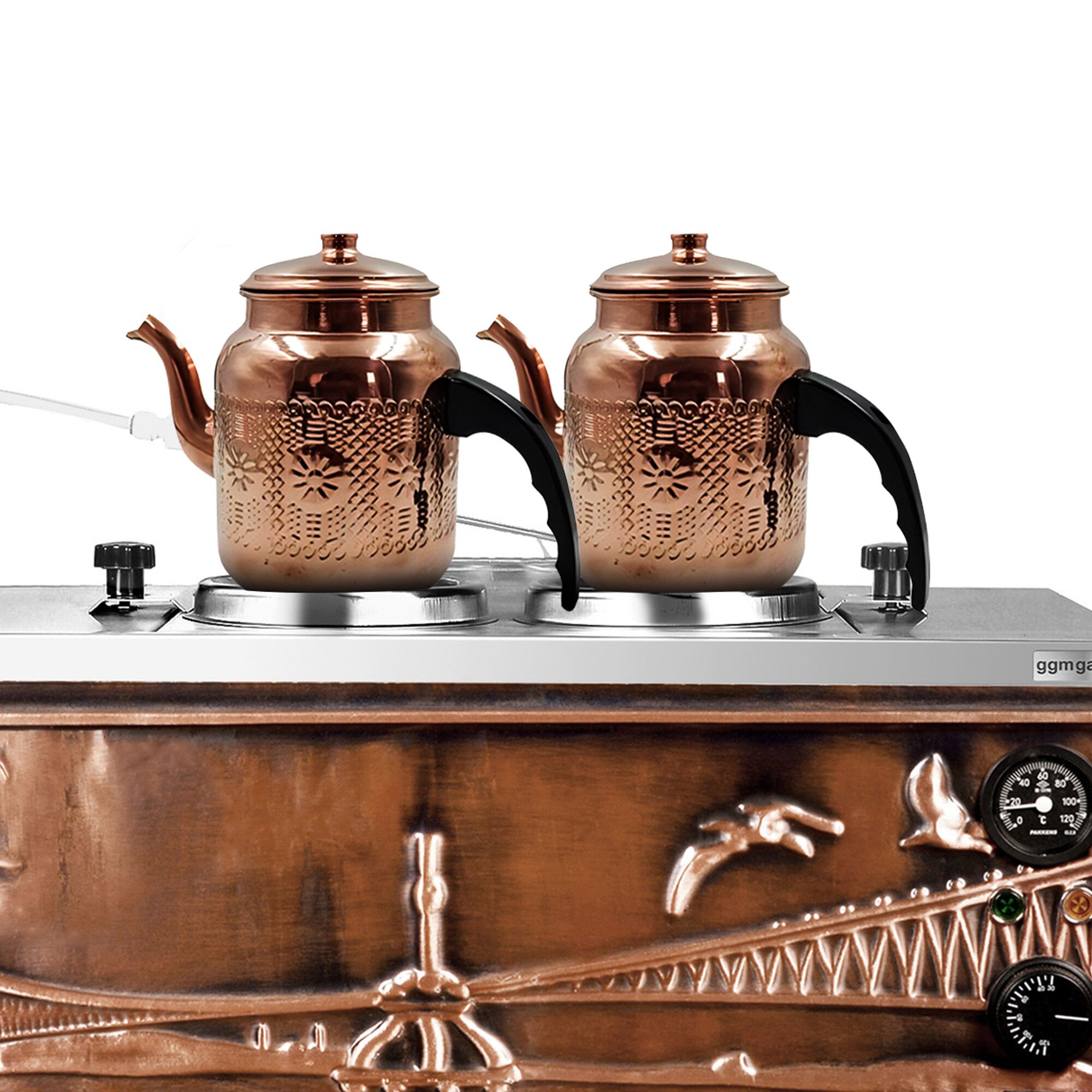 Tea Pot - Copper-coated exterior - 1L - 120x120x160mm - with lid - for ETKA2 & ETKA3