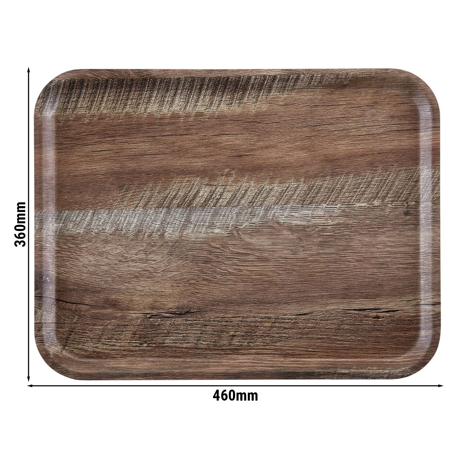 (24 stuks) CAMBRO | MADEIRA - Laminaat dienblad - rechthoekig - 360x460mm - houteffect - donkere eik