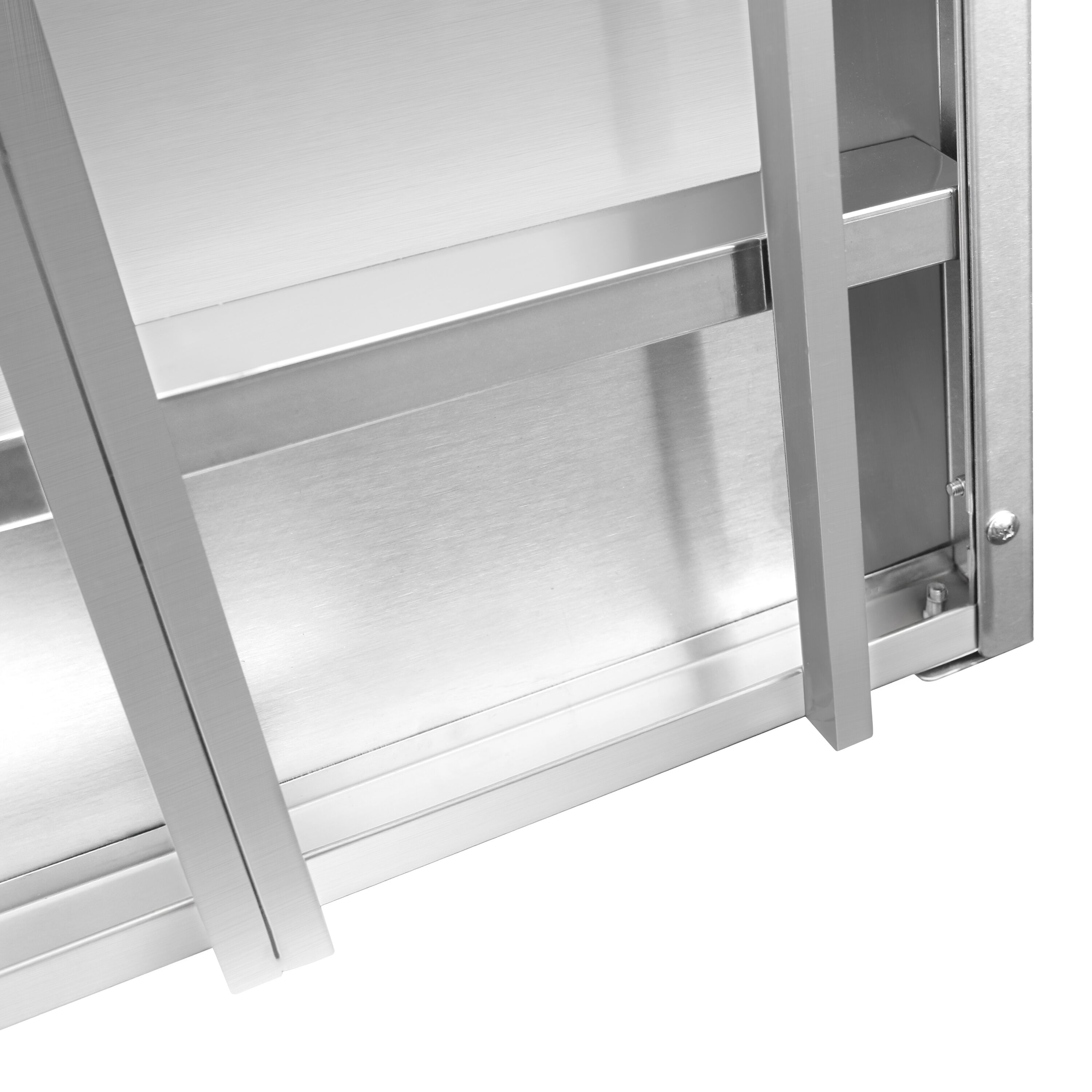 Étagère murale en inox pour Bacs GN 4x GN 1/6 - 800x300mm - 1 niveaux - incl. glissières pour bacs GN