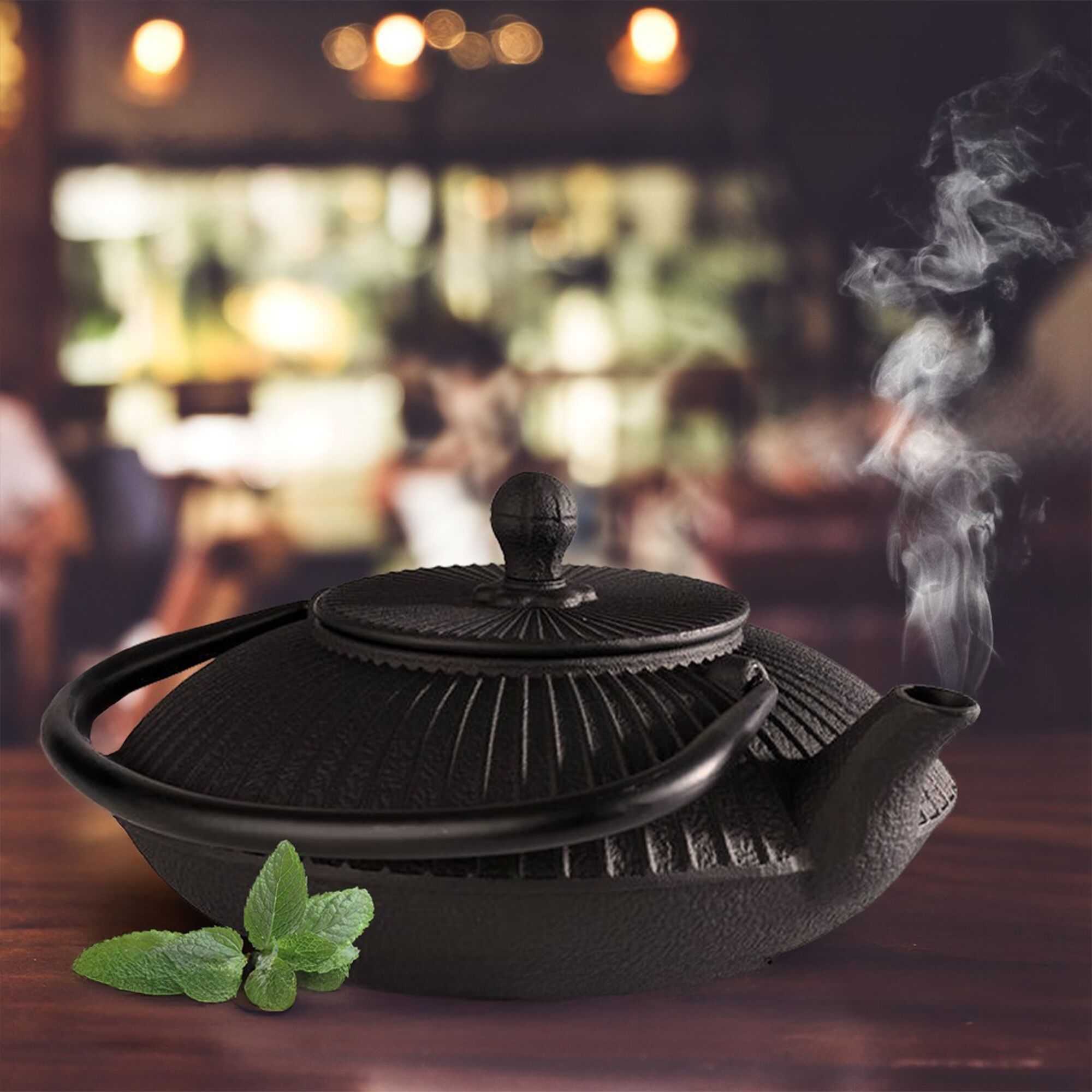 Théière ASIA - 0,8L - Fonte - avec infuseur - Noir