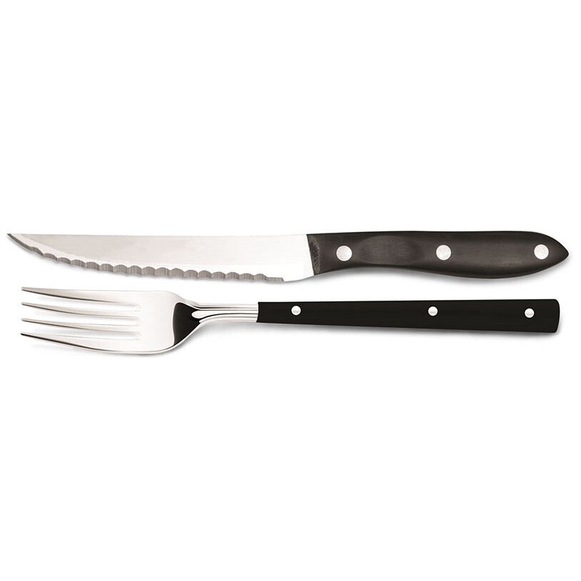(24 pcs) Ensemble de couverts à steak - Acier inoxydable - 120mm - Brillant - 24 pièces