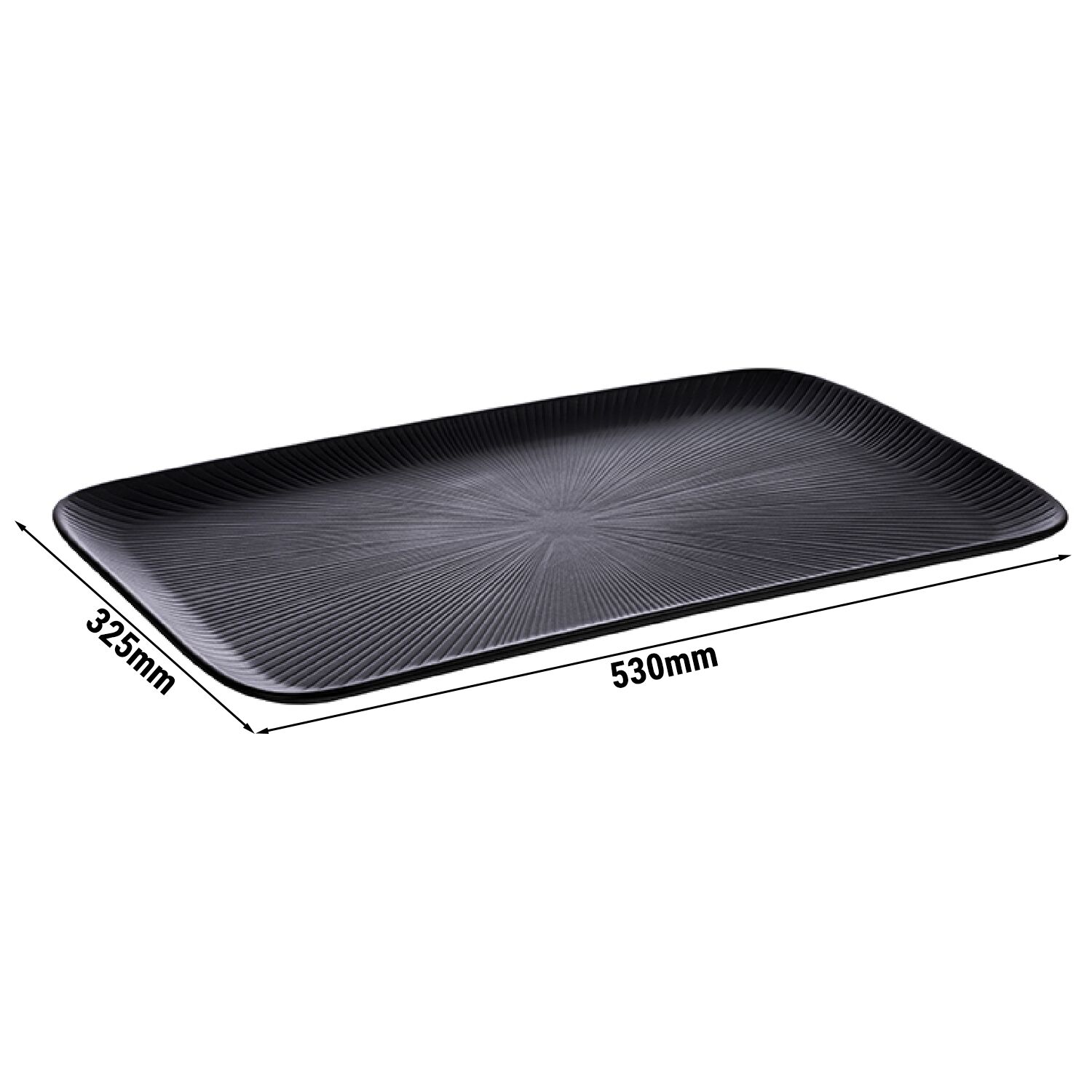 (6 pièces) Plateau GN 1/1 – NERO – Mélamine – Hauteur : 25 mm – Noir