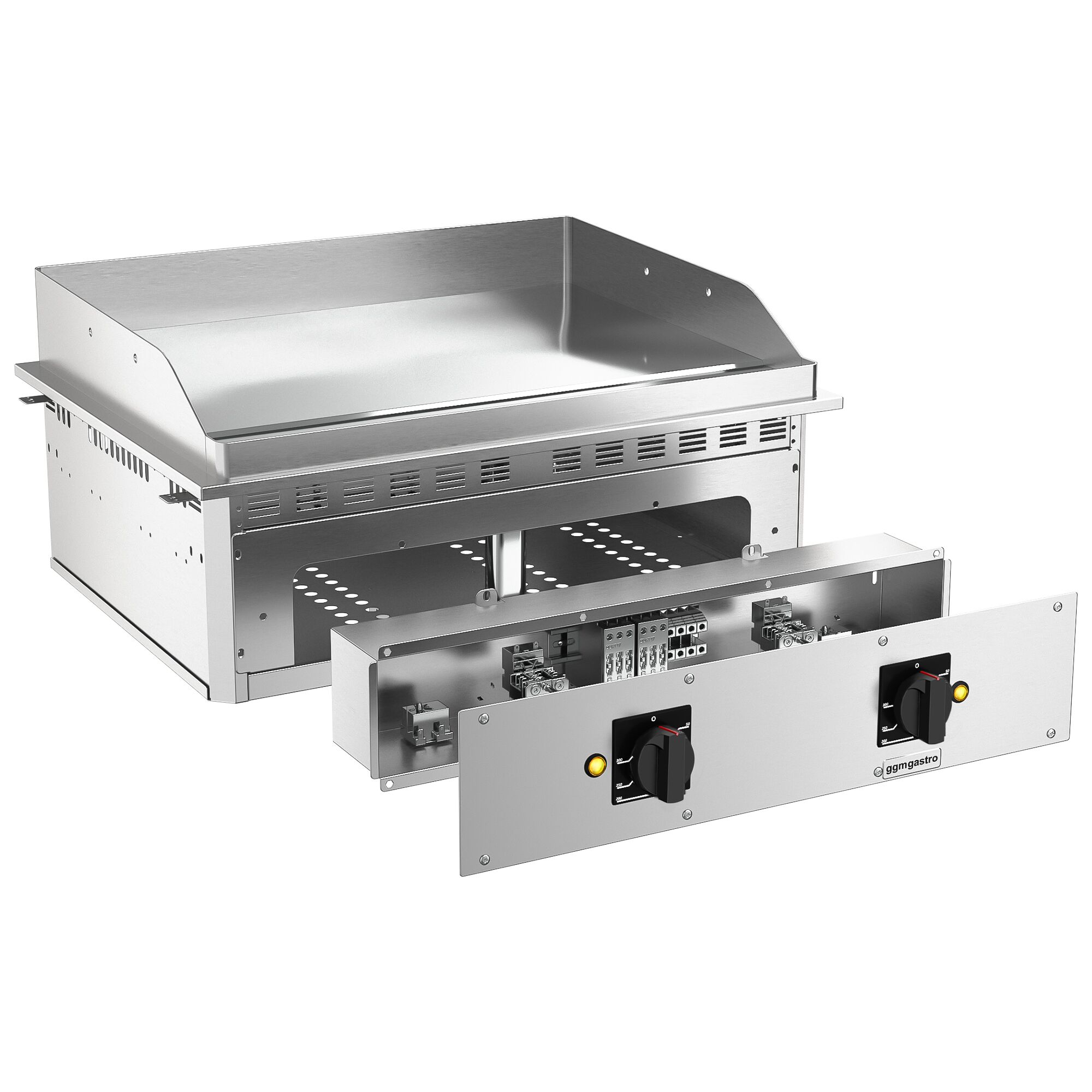 Plancha électrique - plaque acier - 9,0 kW - Lisse - Surface de cuisson : 744x484mm