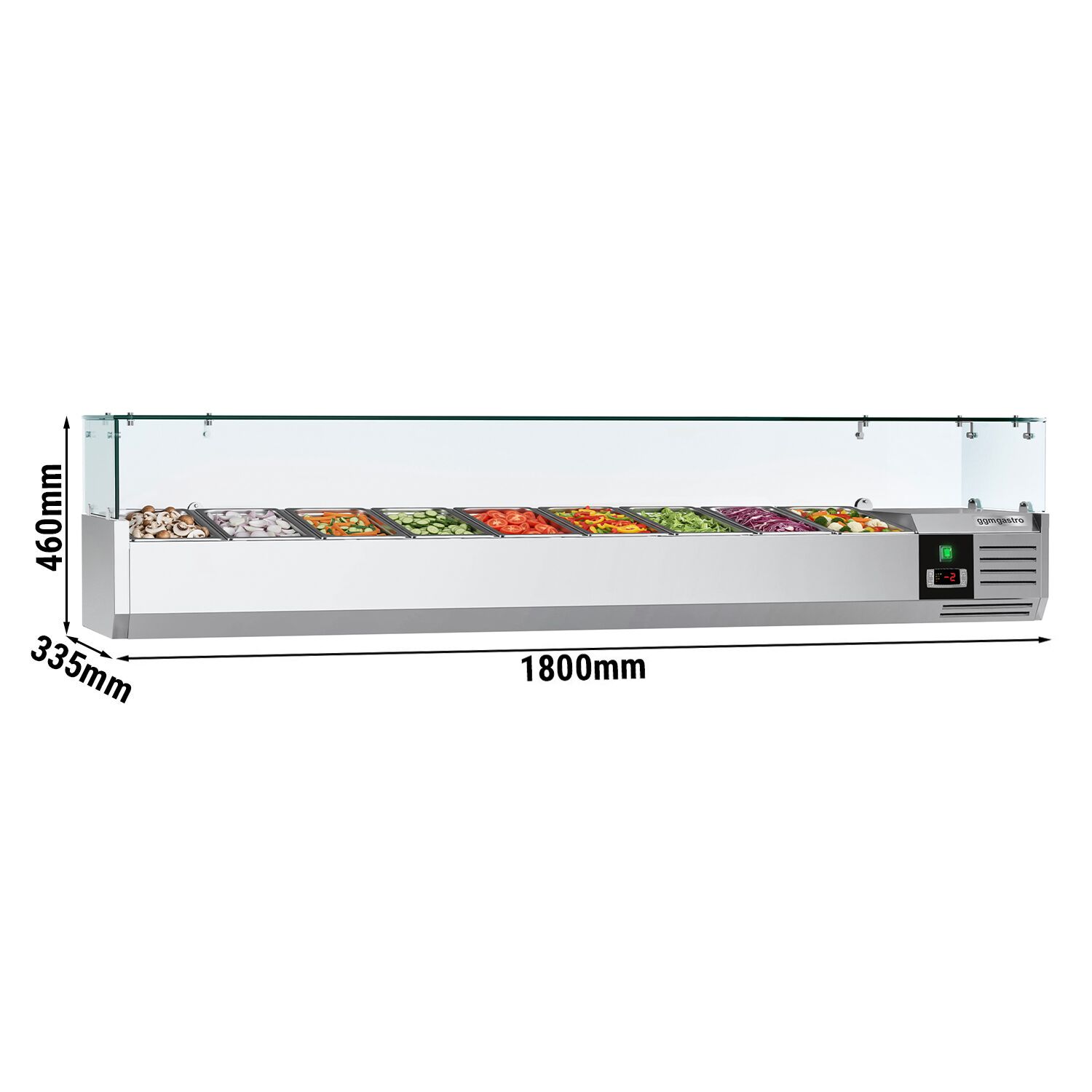 Vitrine Réfrigérée à Ingrédients PREMIUM - 1800x335mm - 8x GN 1/4