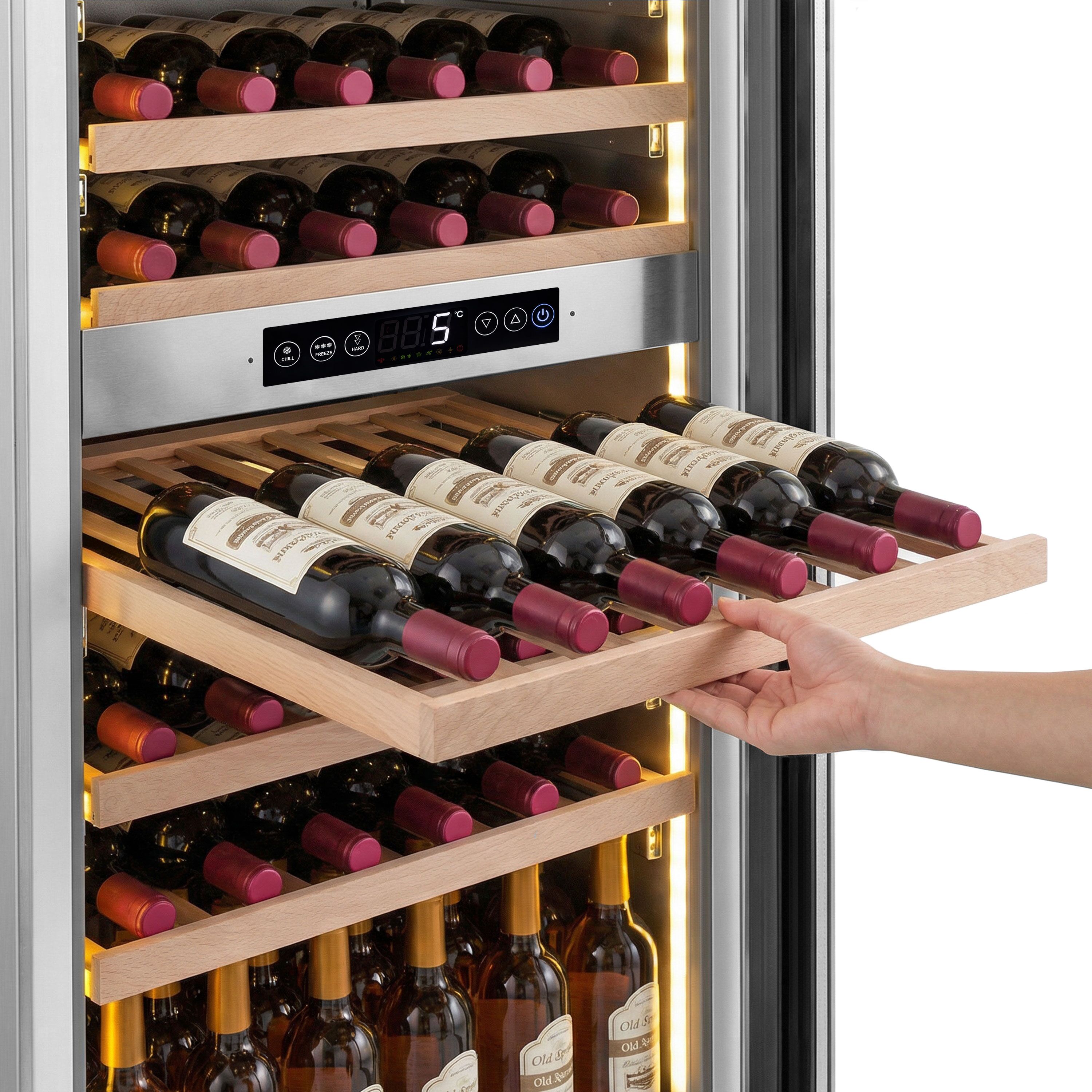 Cave à Vin - 2 Zones Climatiques - 100 Litres - max. 72 Bouteilles