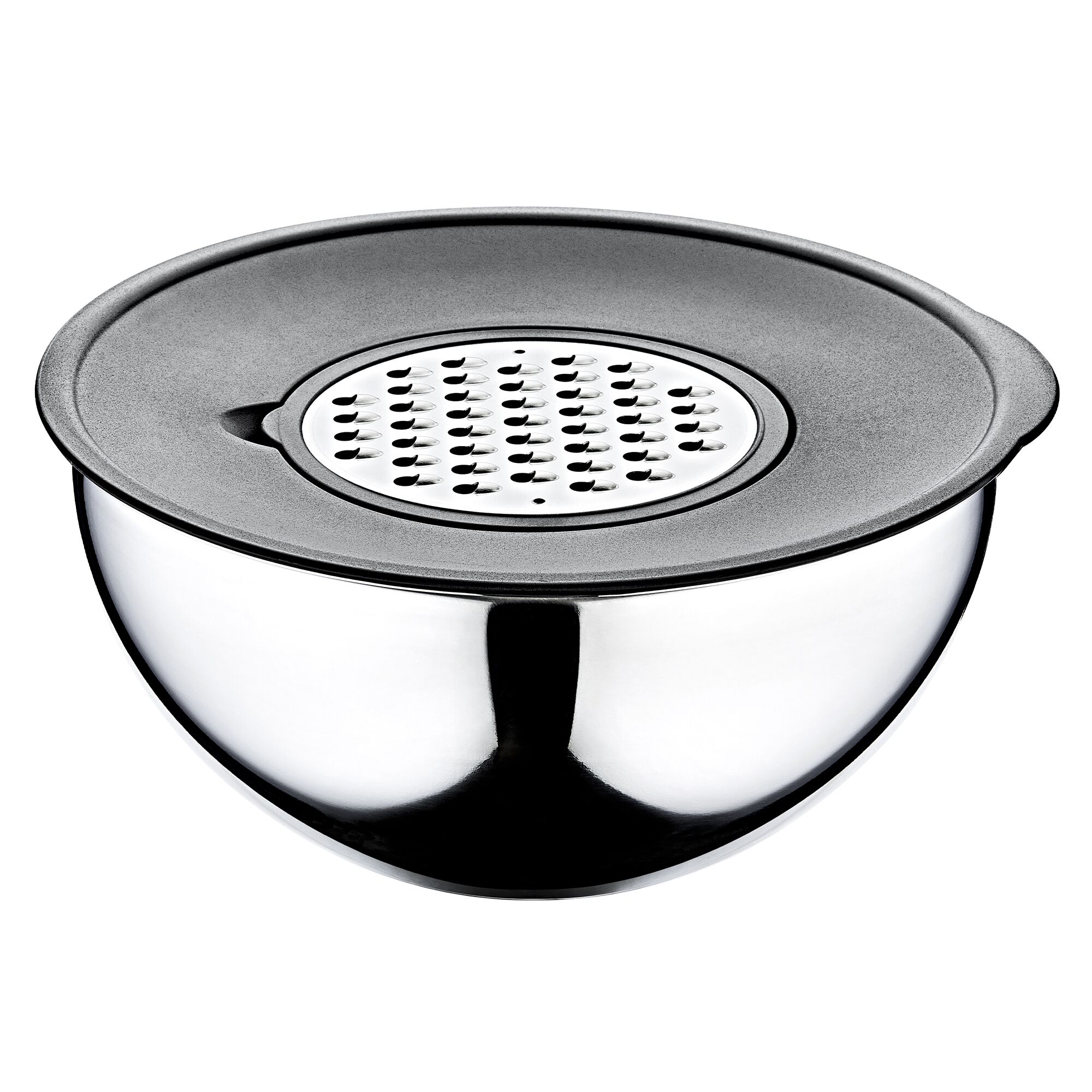 (9 szt.) Miska do mieszania okrągła - 9-elementowy zestaw - Stal nierdzewna - rund - Ø 160, 200, 240mm - 250x250x130mm - z pokrywami i tarkami