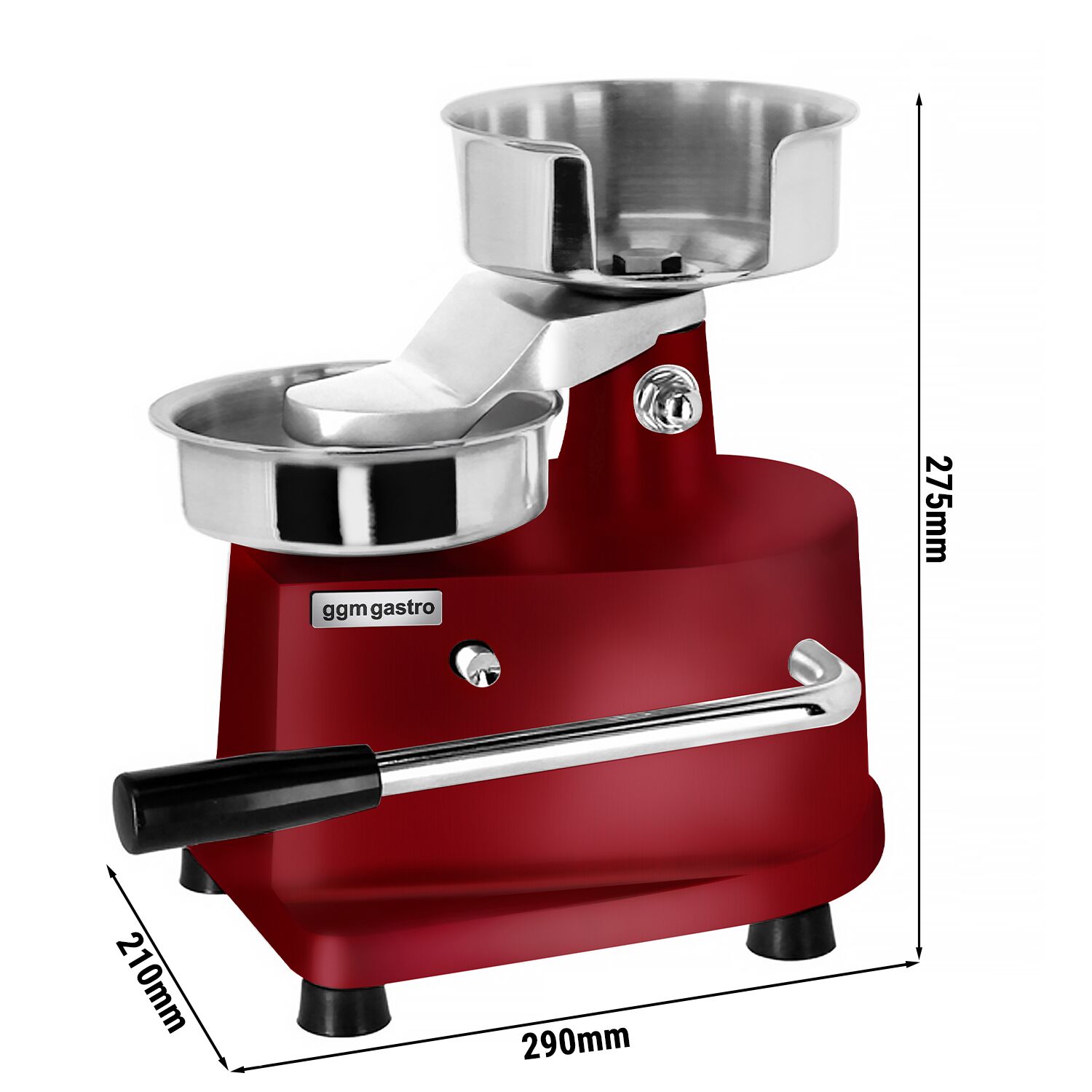 Machine à hamburgers manuelle - Ø 130 mm - Rouge