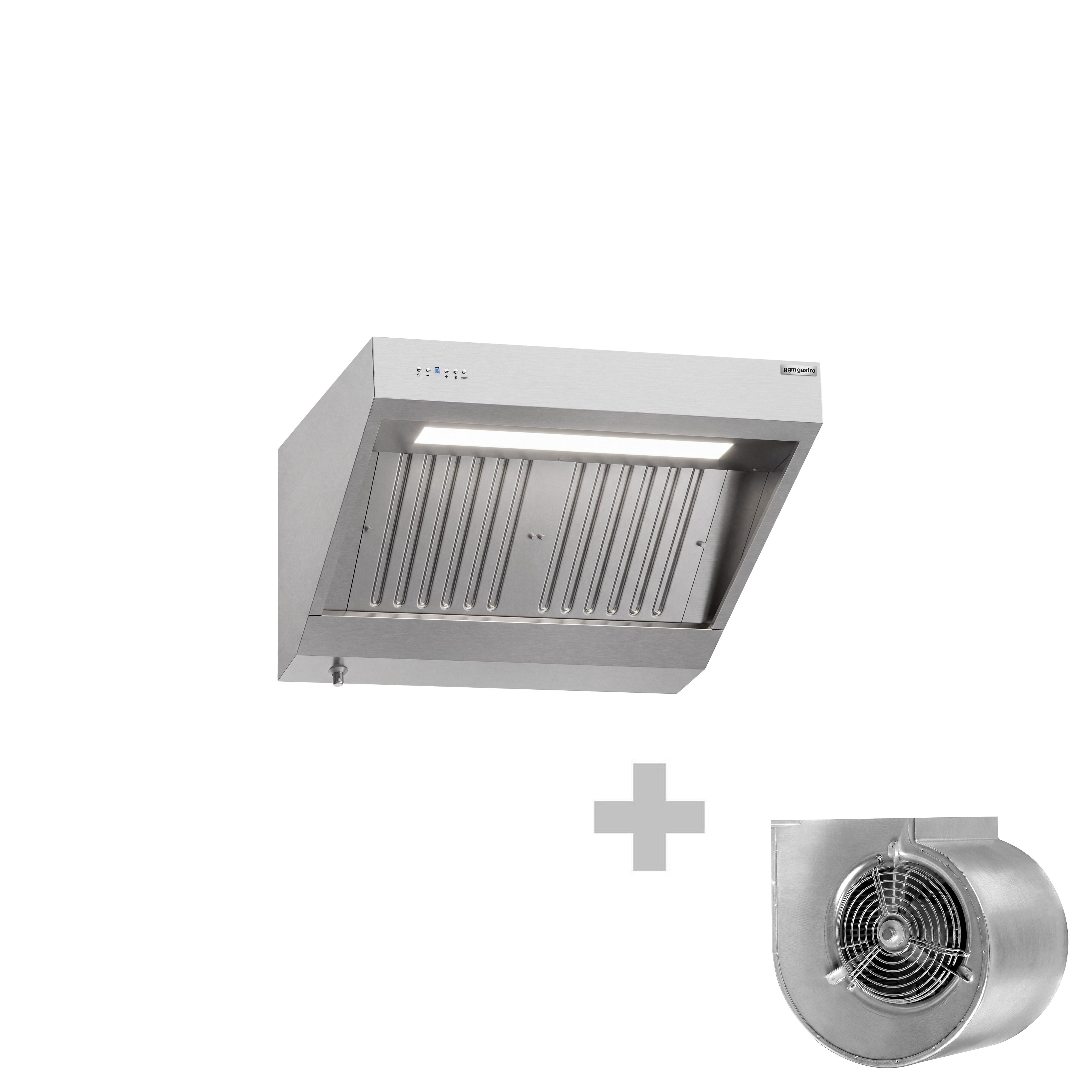 Hotte murale avec moteur – 1000 mm – avec régulateur, filtre et lampe