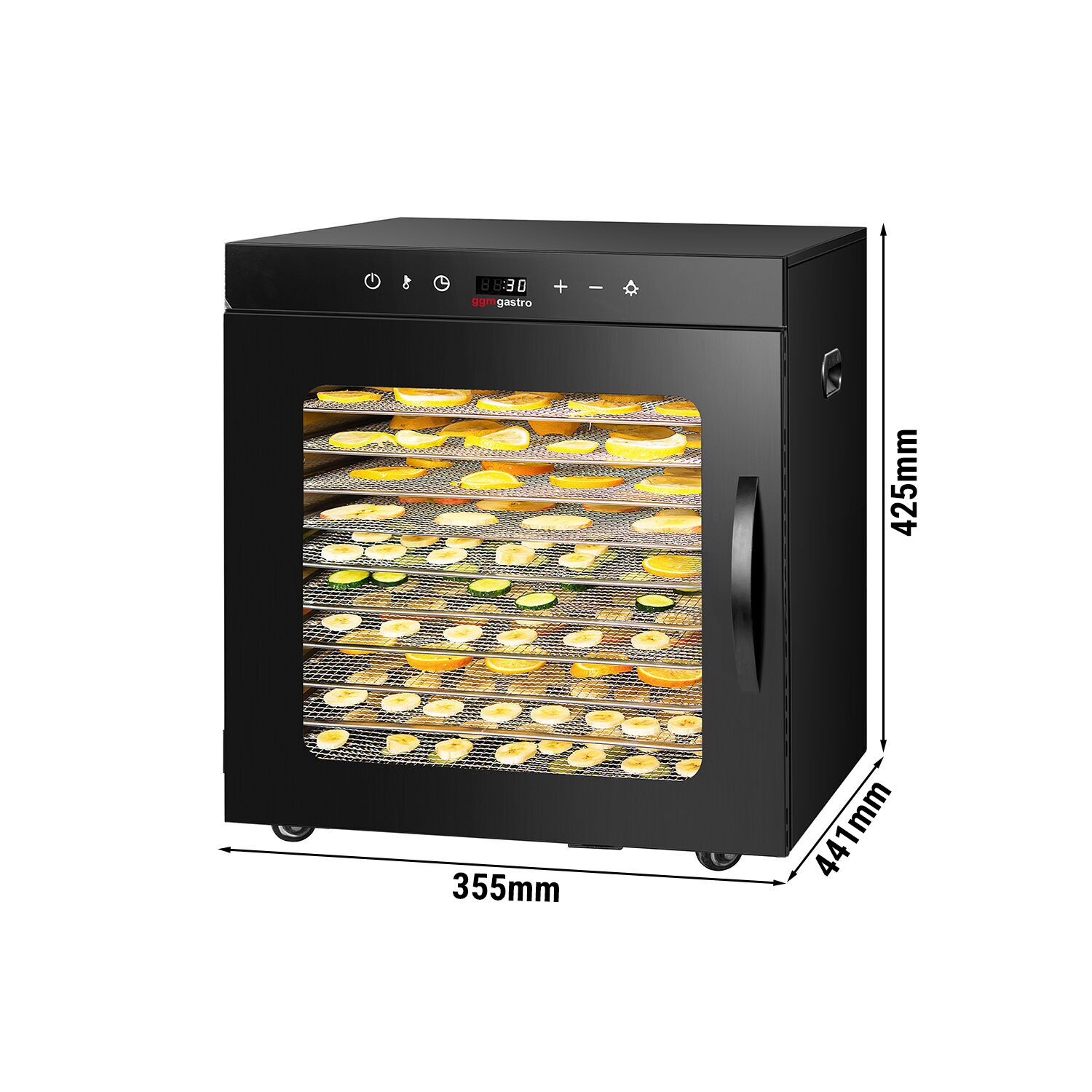 Essiccatore alimentare professionale - con 10 ripiani - acciaio inox - 800W