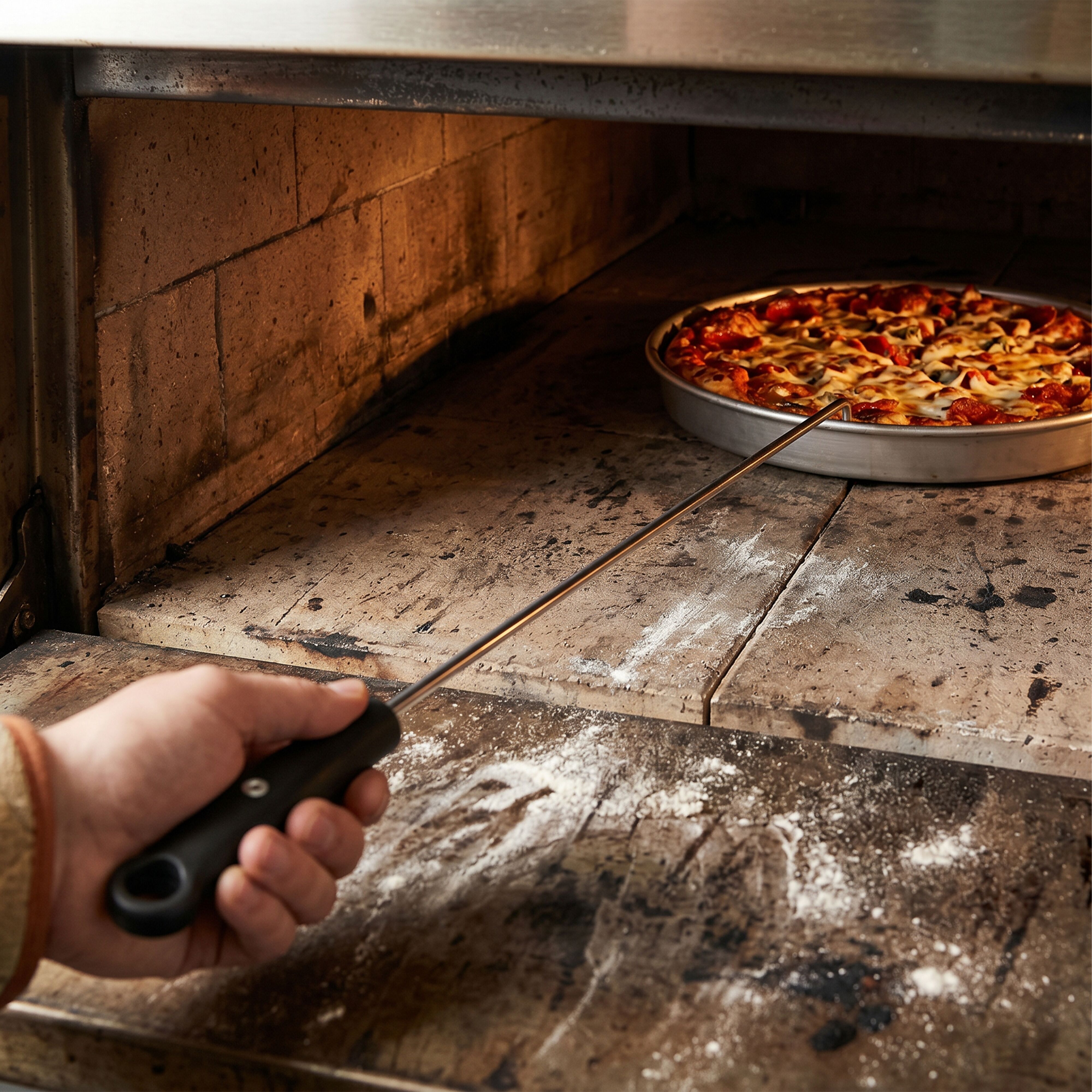 Pizza Hutter – stainless steel – length: 870 mm