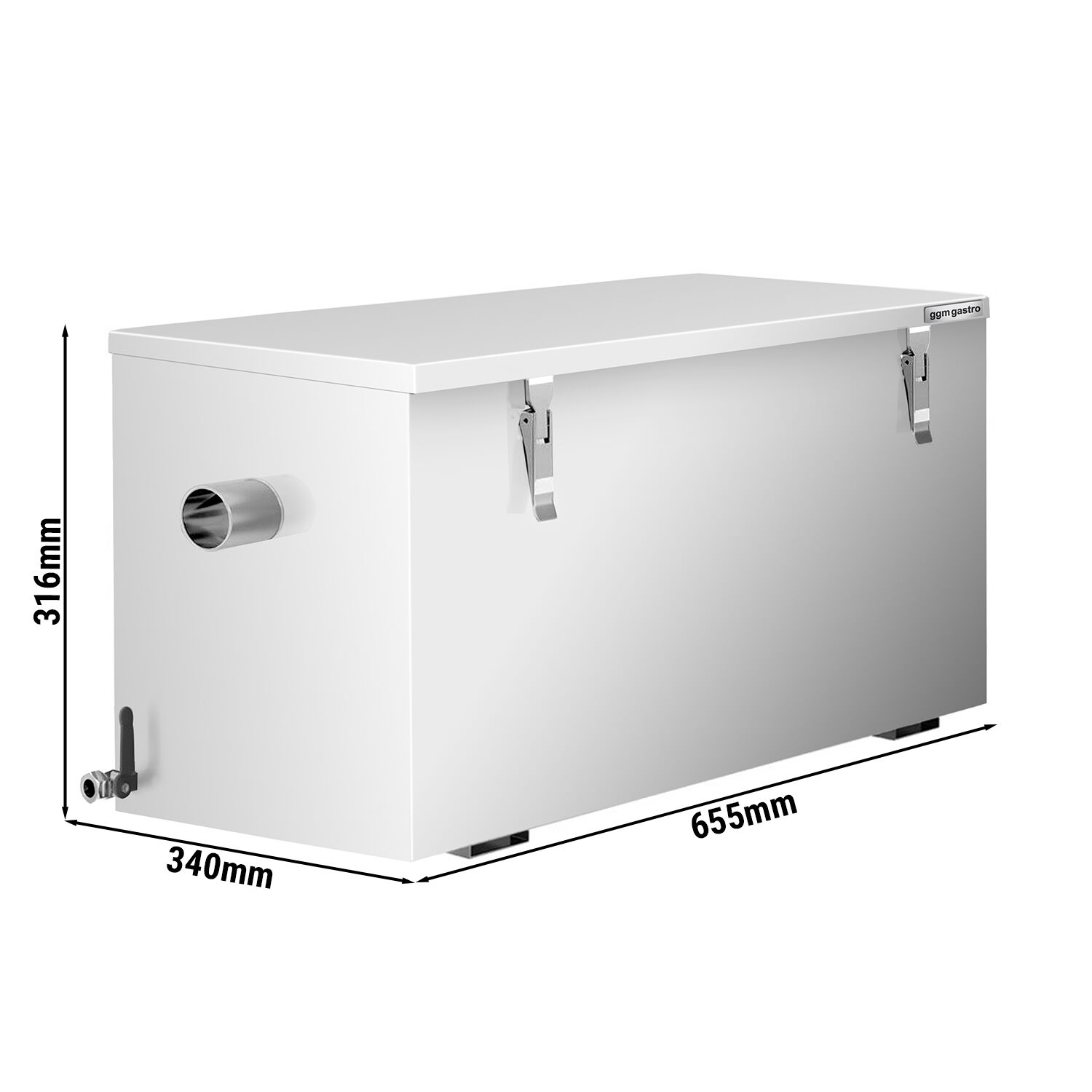Séparateur de graisses - 20L - avec piège à boues intégré 10L - pour 50 couverts - débit 152L/h