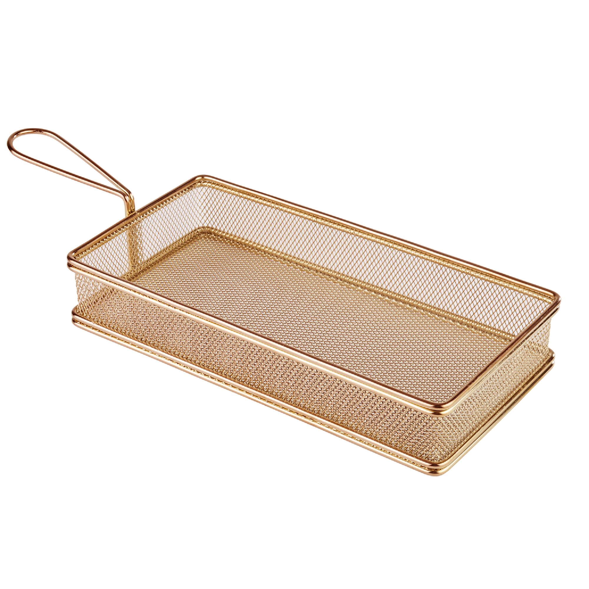 (6 pcs) Serving Basket - SNACKHOLDER - Stainless Steel - Rectangular - 260x130mm - Copper