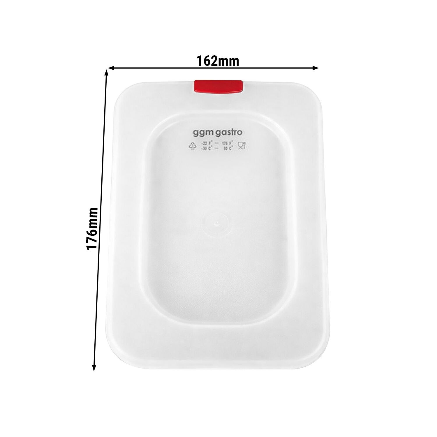 (6 kom) Polipropilenski poklopac za GN 1/6 - Visina: 13 mm - 176x162 mm - mliječni
